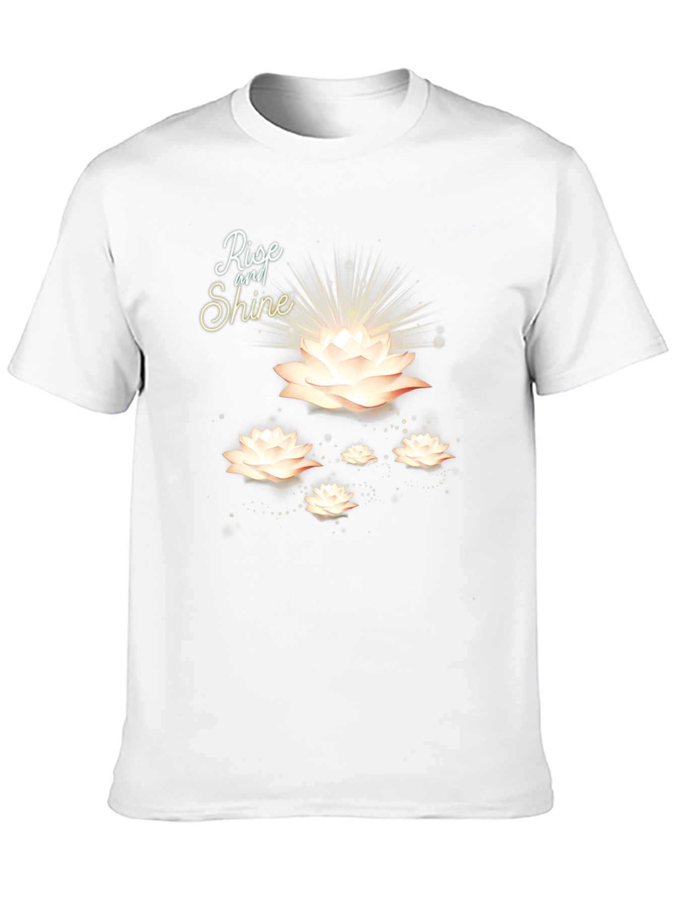 Rise and Shine Lotus Flower Black T-Shirt