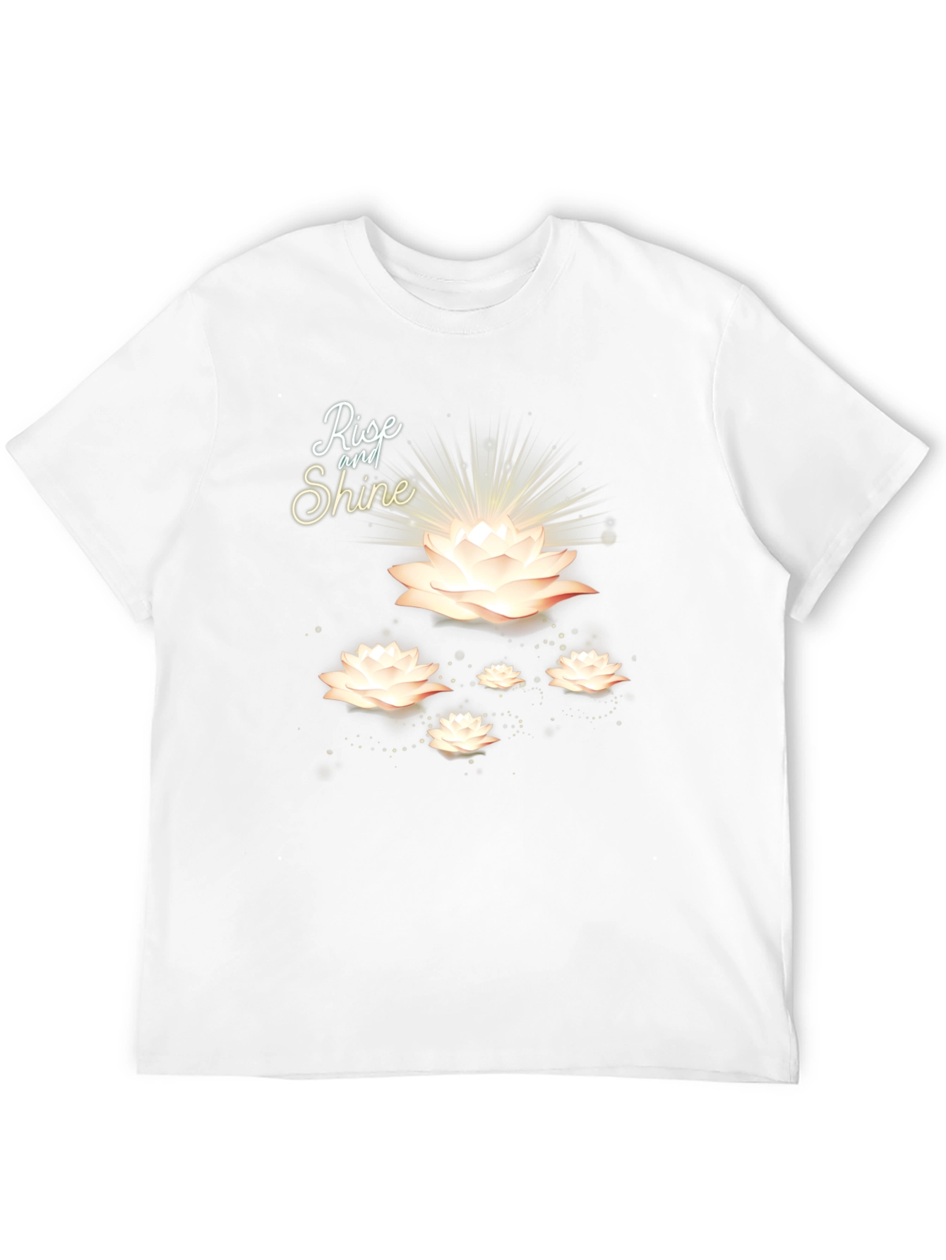 Rise and Shine Lotus Flower Black T-Shirt
