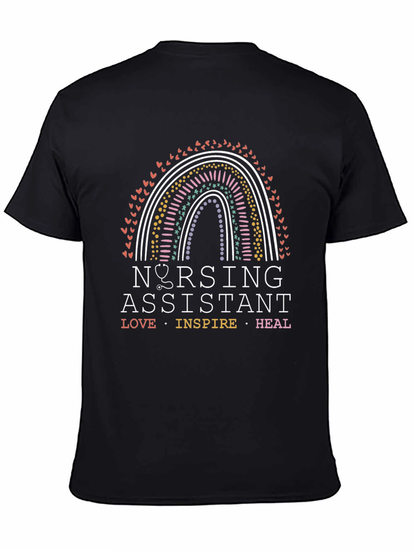 Nursing Assistant Rainbow Graphic T-Shirt