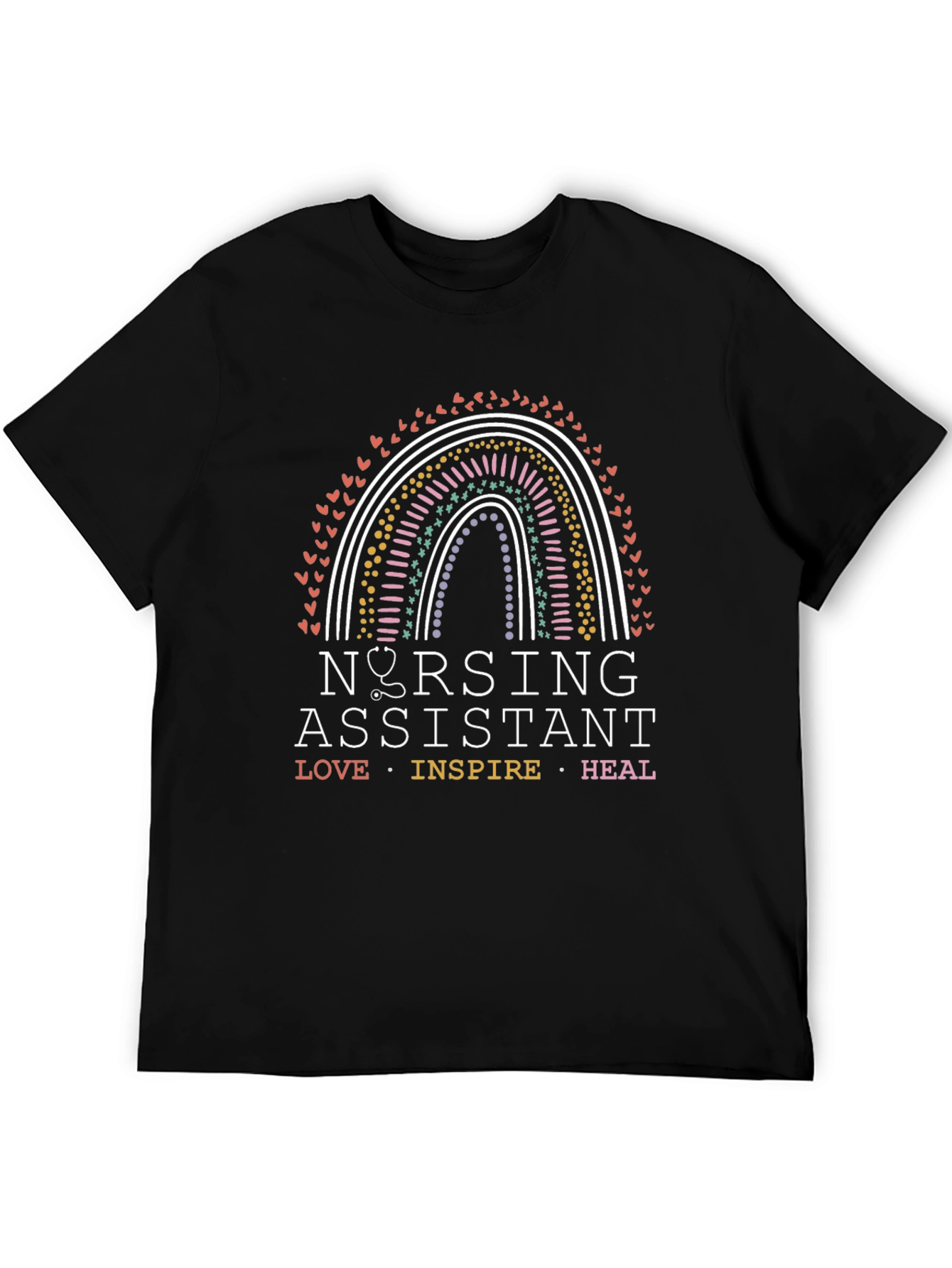Nursing Assistant Rainbow Graphic T-Shirt