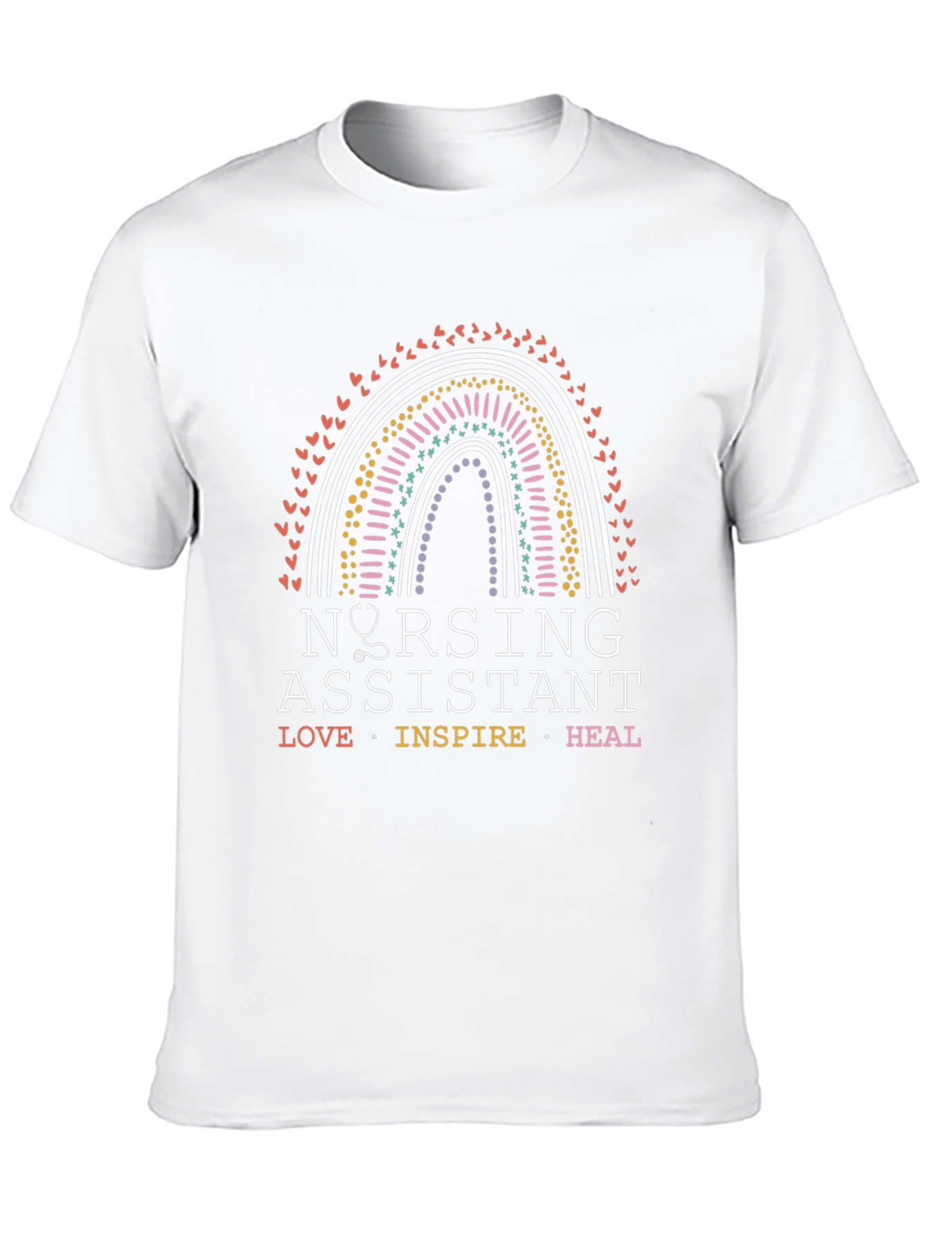 Nursing Assistant Rainbow Graphic T-Shirt