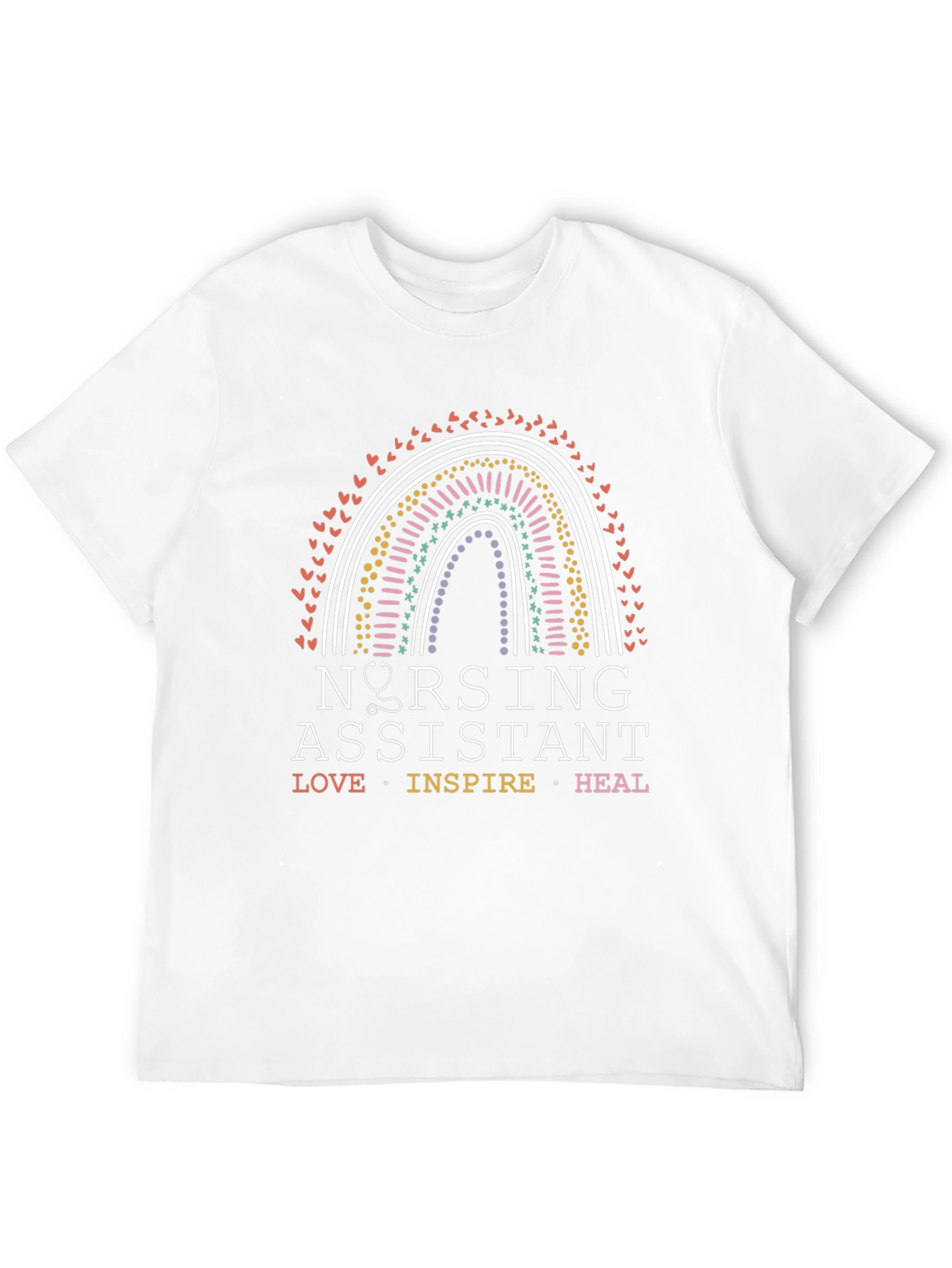 Nursing Assistant Rainbow Graphic T-Shirt