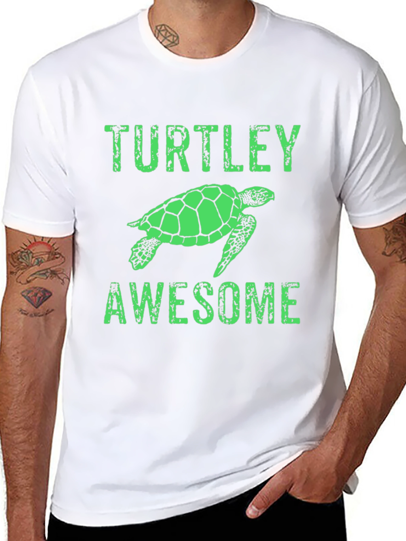 Turtley Awesome Graphic Tee - Black Cotton Blend