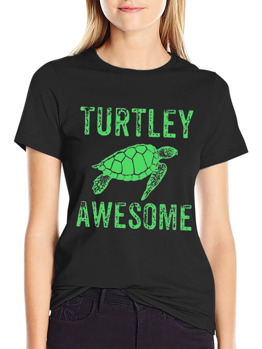 Turtley Awesome Graphic Tee - Black Cotton Blend