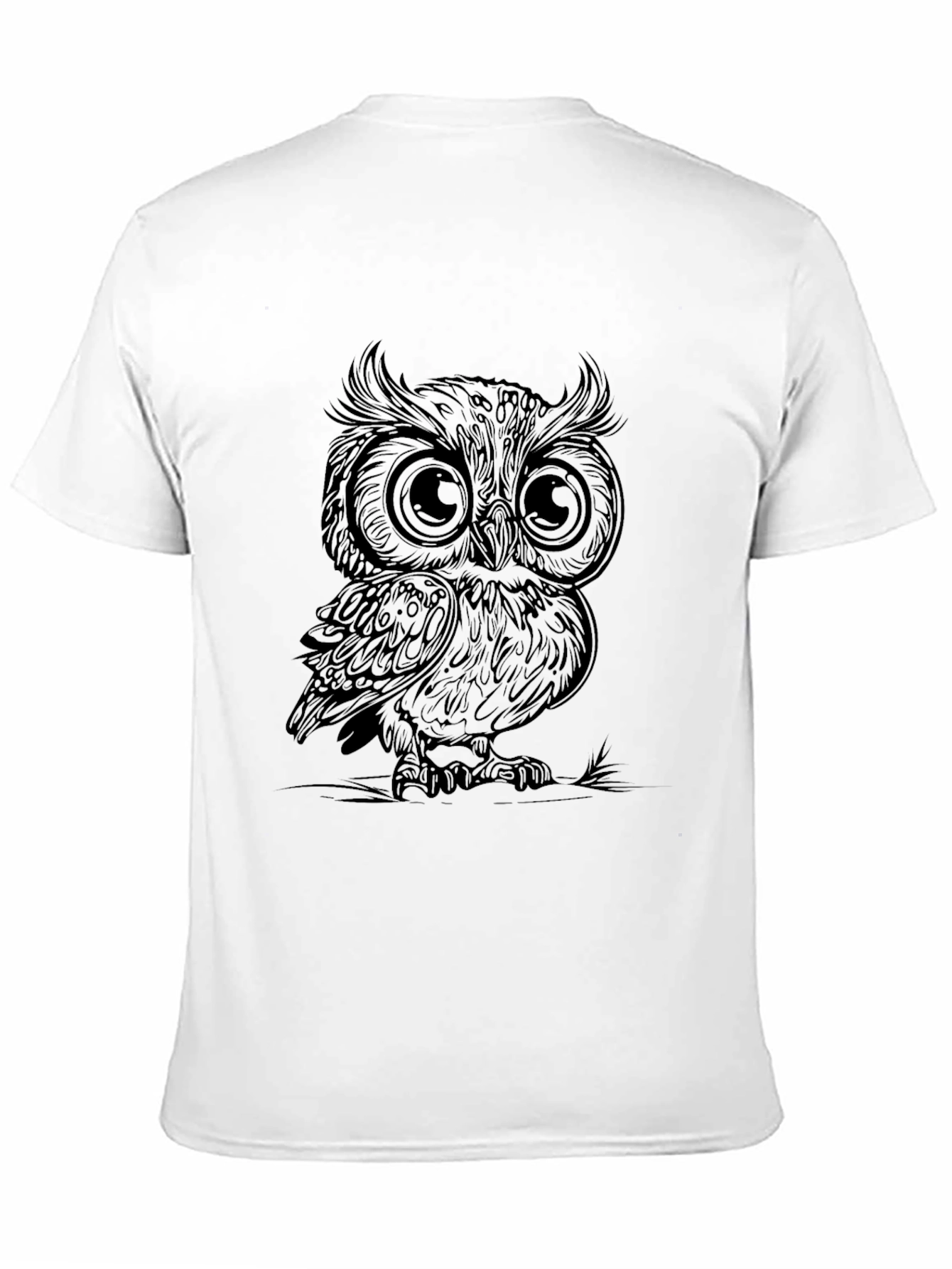 Owl Graphic Print Mens Black T-Shirt