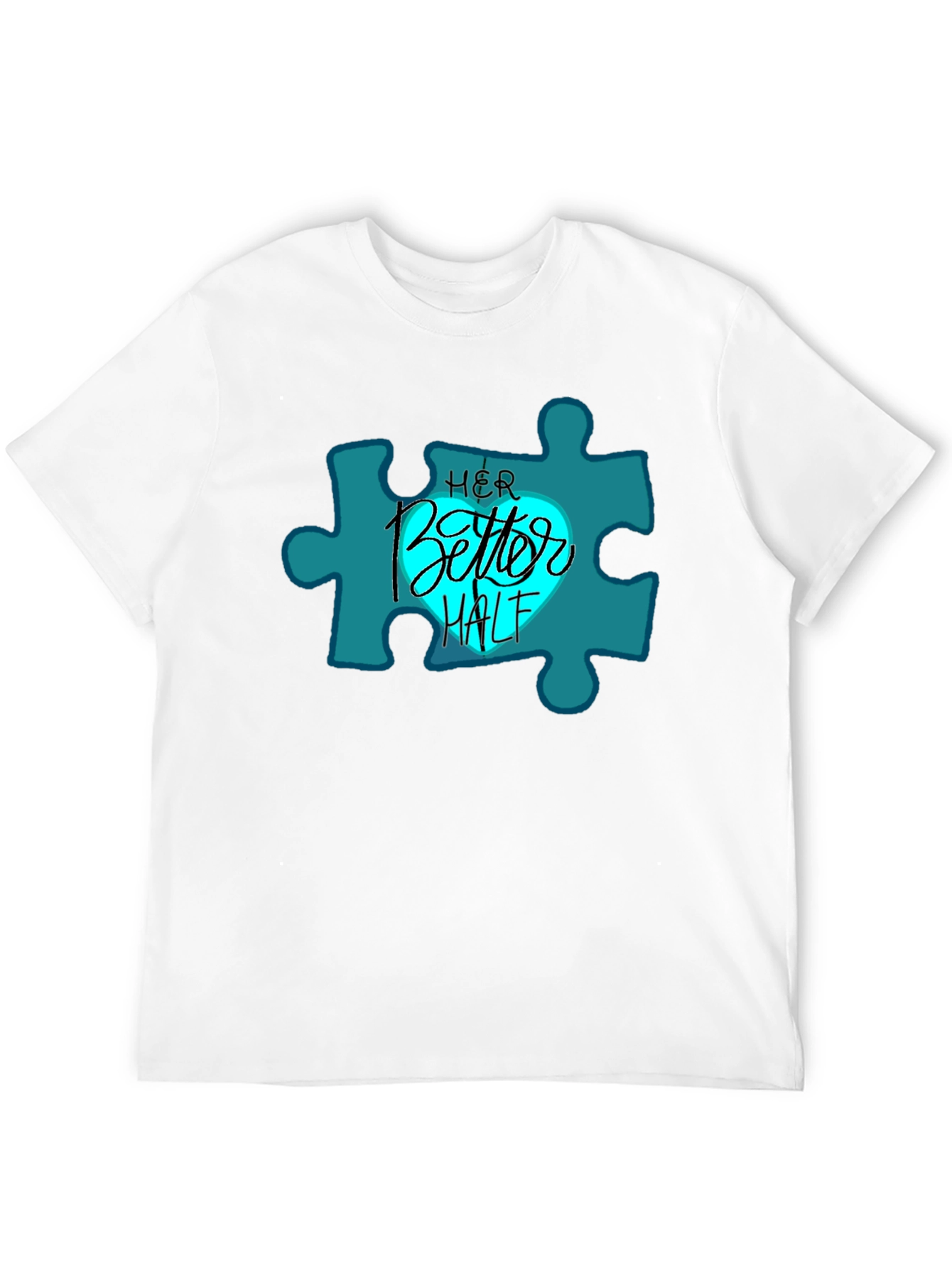 Her Better Half Matching Couples Black T-Shirt