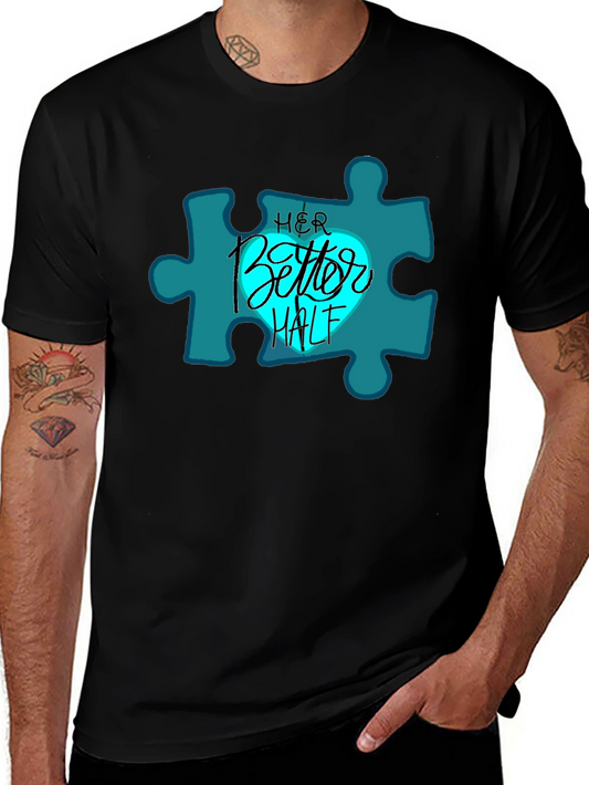 Her Better Half Matching Couples Black T-Shirt