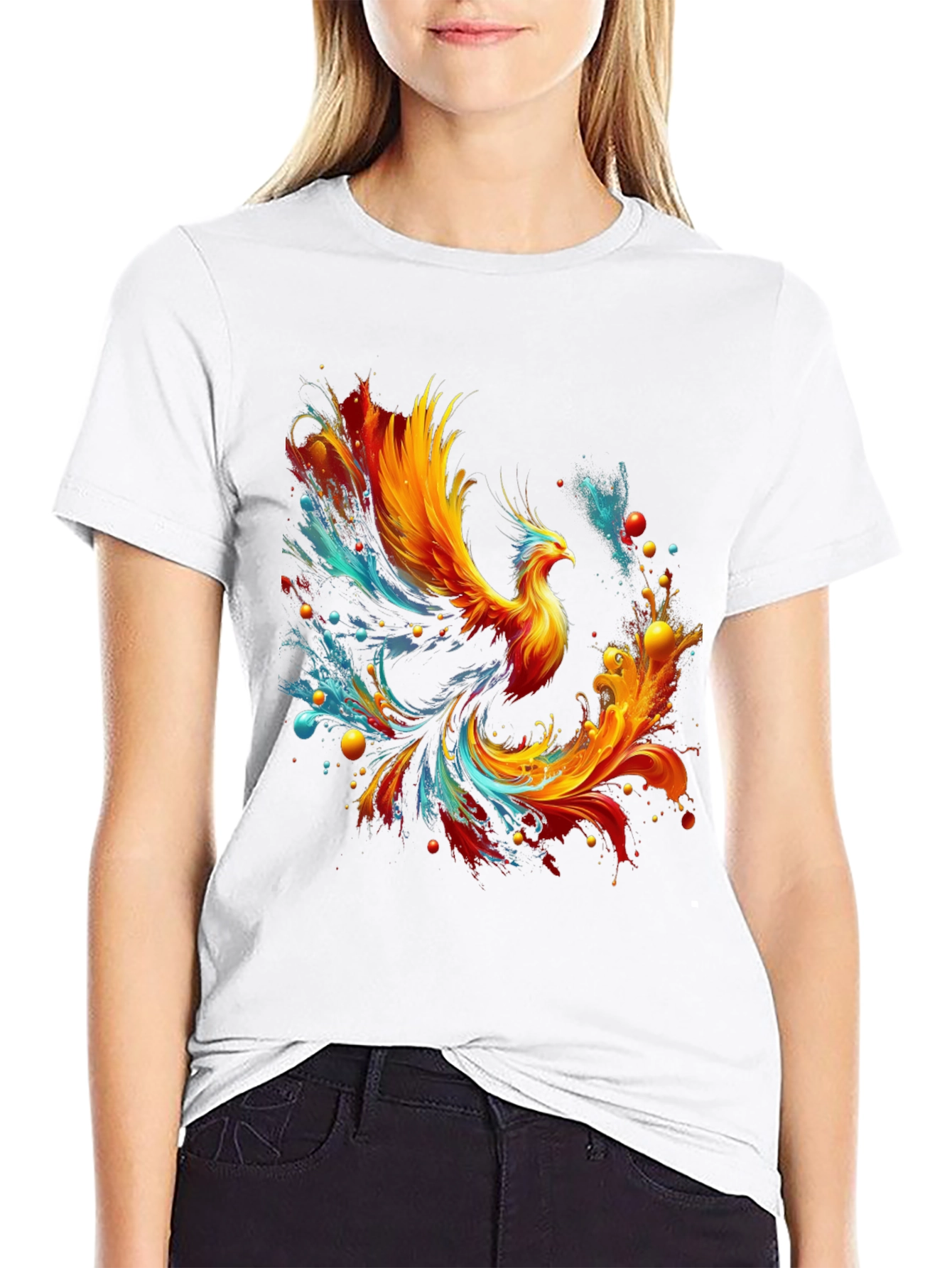 Fiery Phoenix Graphic Tee - Mens Black T-Shirt