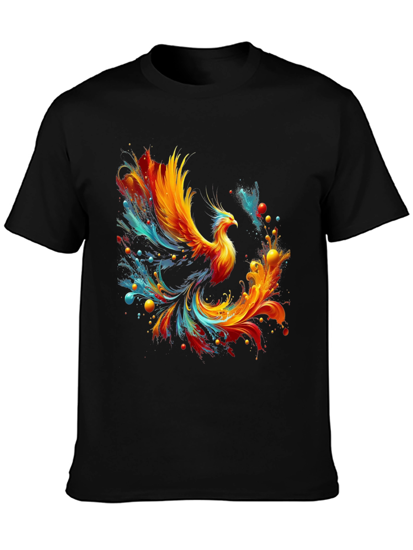 Fiery Phoenix Graphic Tee - Mens Black T-Shirt