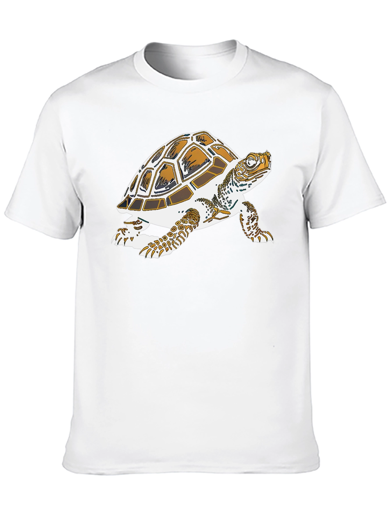 Turtle Graphic Tee - Black Cotton Casual Shirt