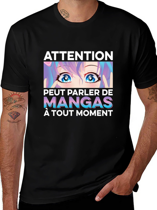 Anime Manga Lover T-Shirt - Attention May Speak of Manga