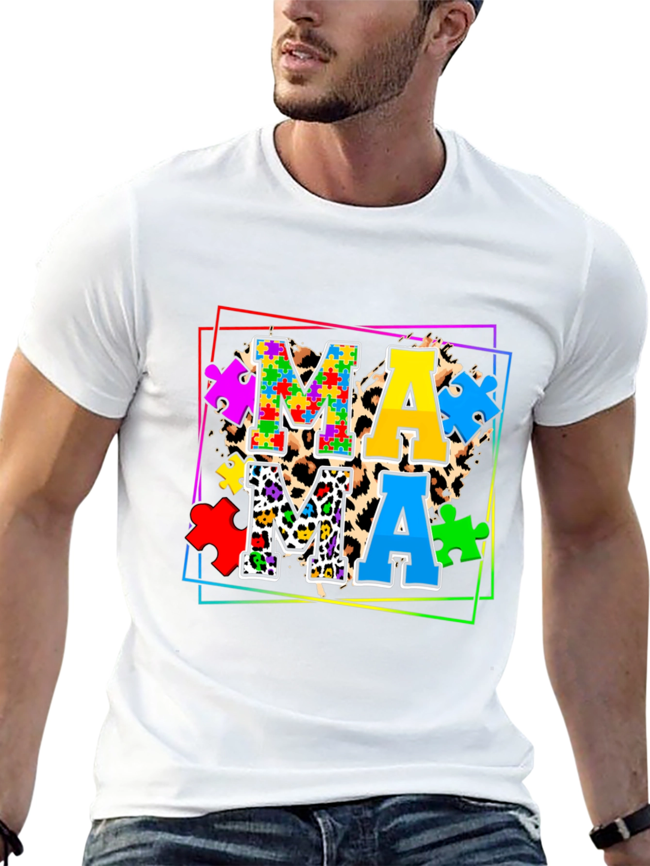 Mama Autism Puzzle Piece T-Shirt
