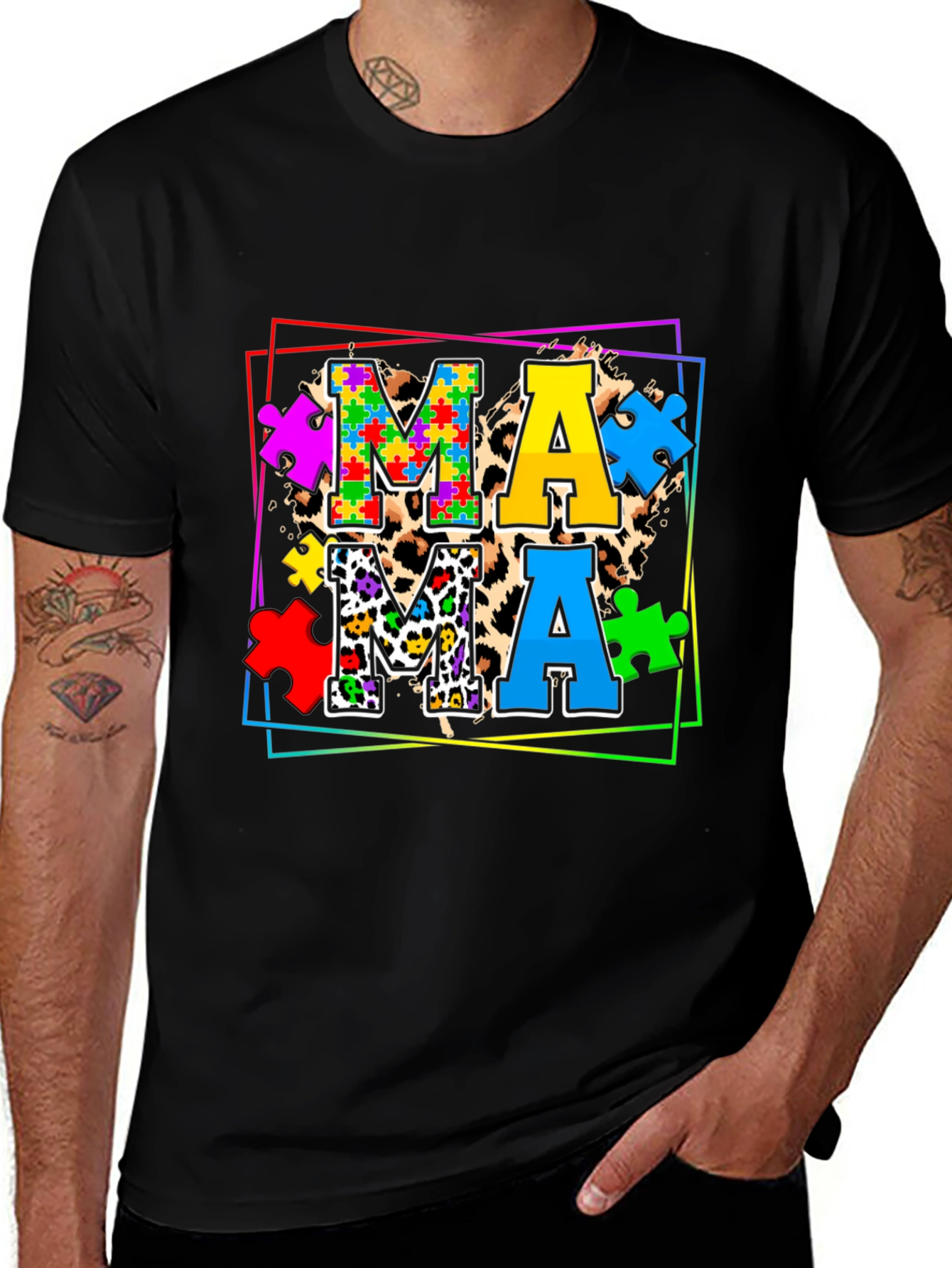 Mama Autism Puzzle Piece T-Shirt