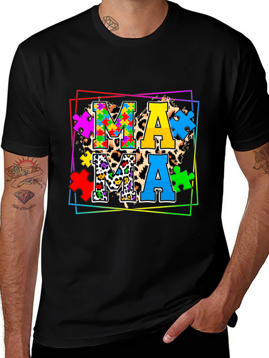 Mama Autism Puzzle Piece T-Shirt