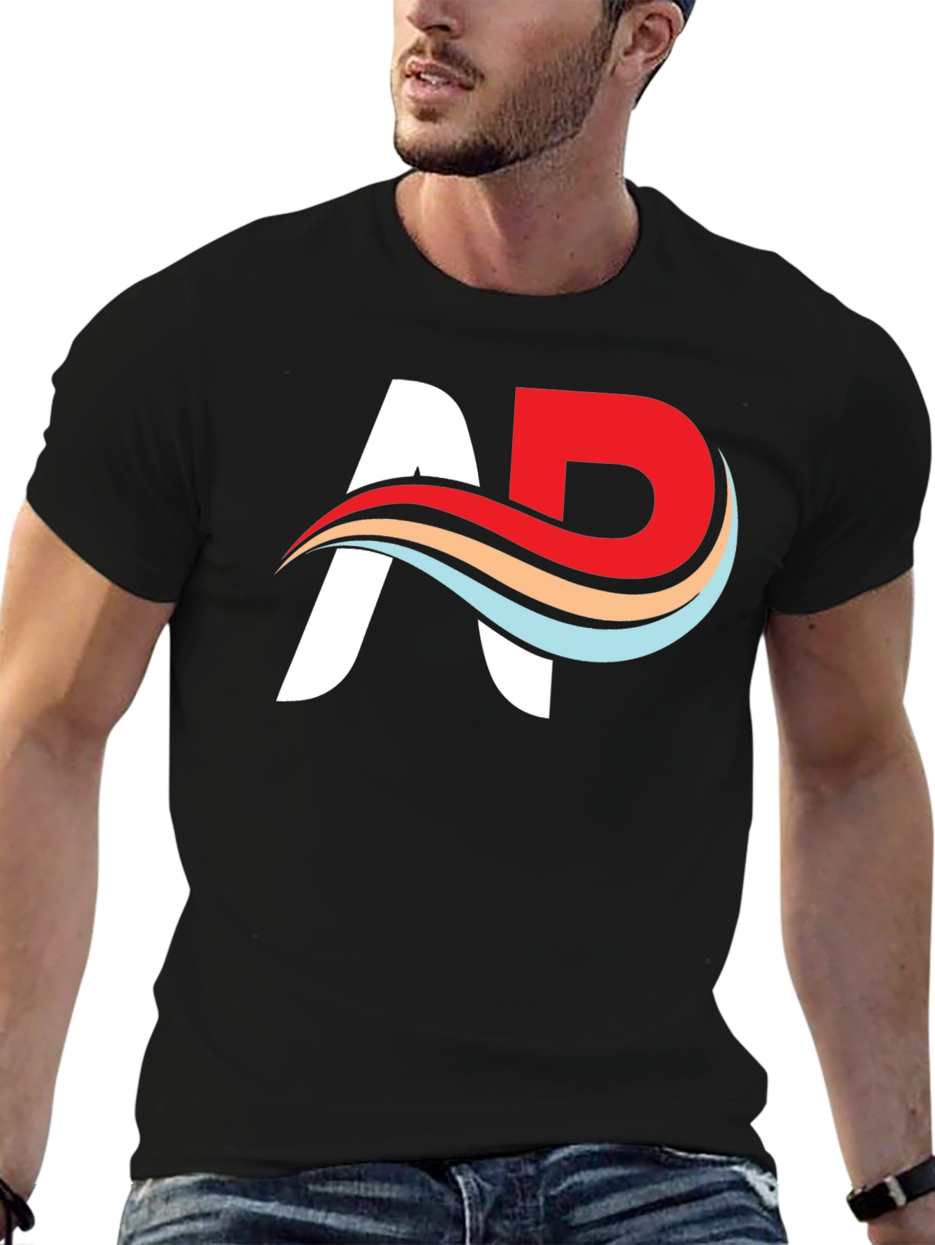 Stylish Black T-Shirt with Unique Graphic Design