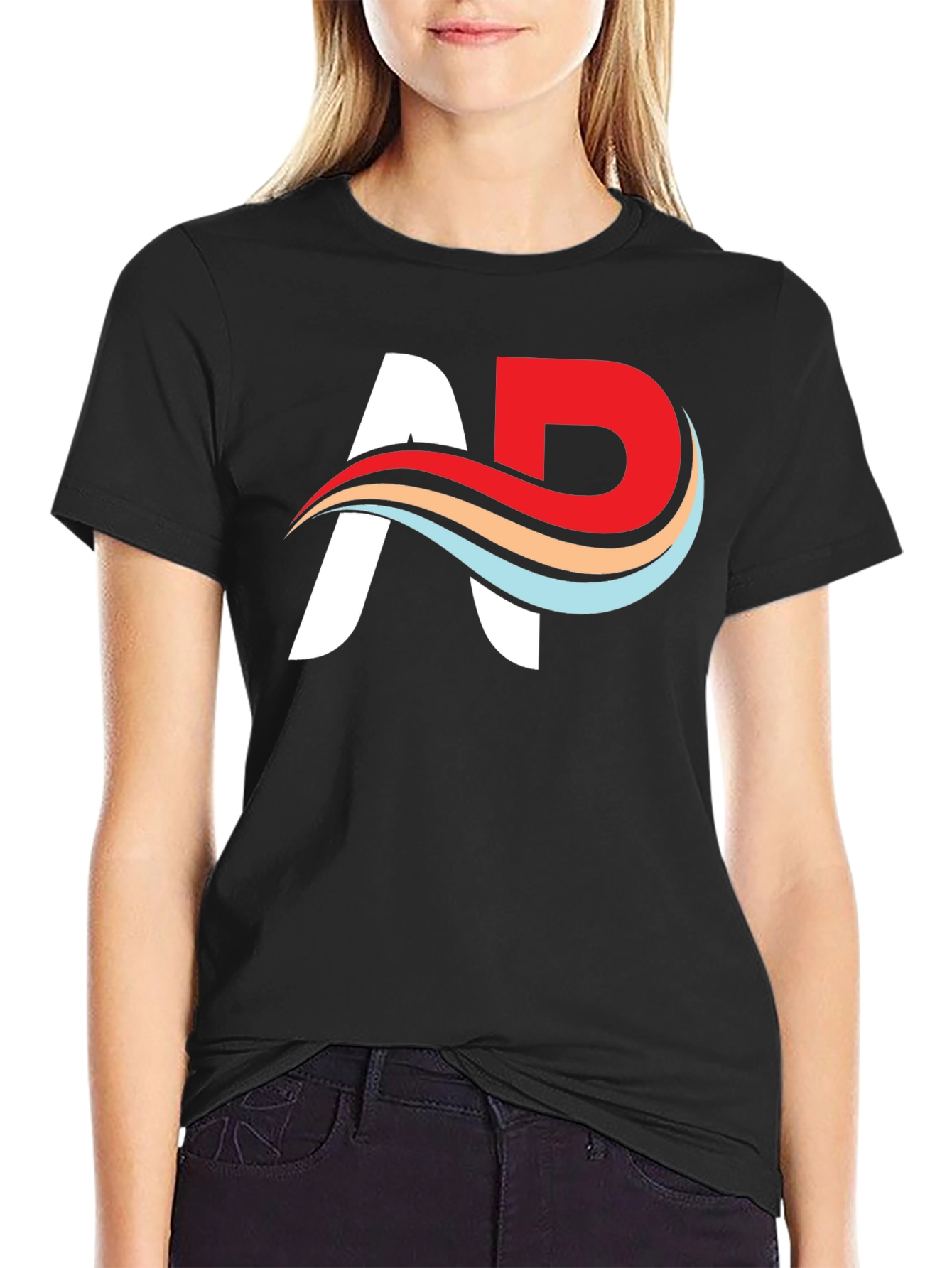 Stylish Black T-Shirt with Unique Graphic Design