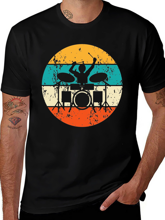 Vintage Drummer T-Shirt - Retro Music Tee