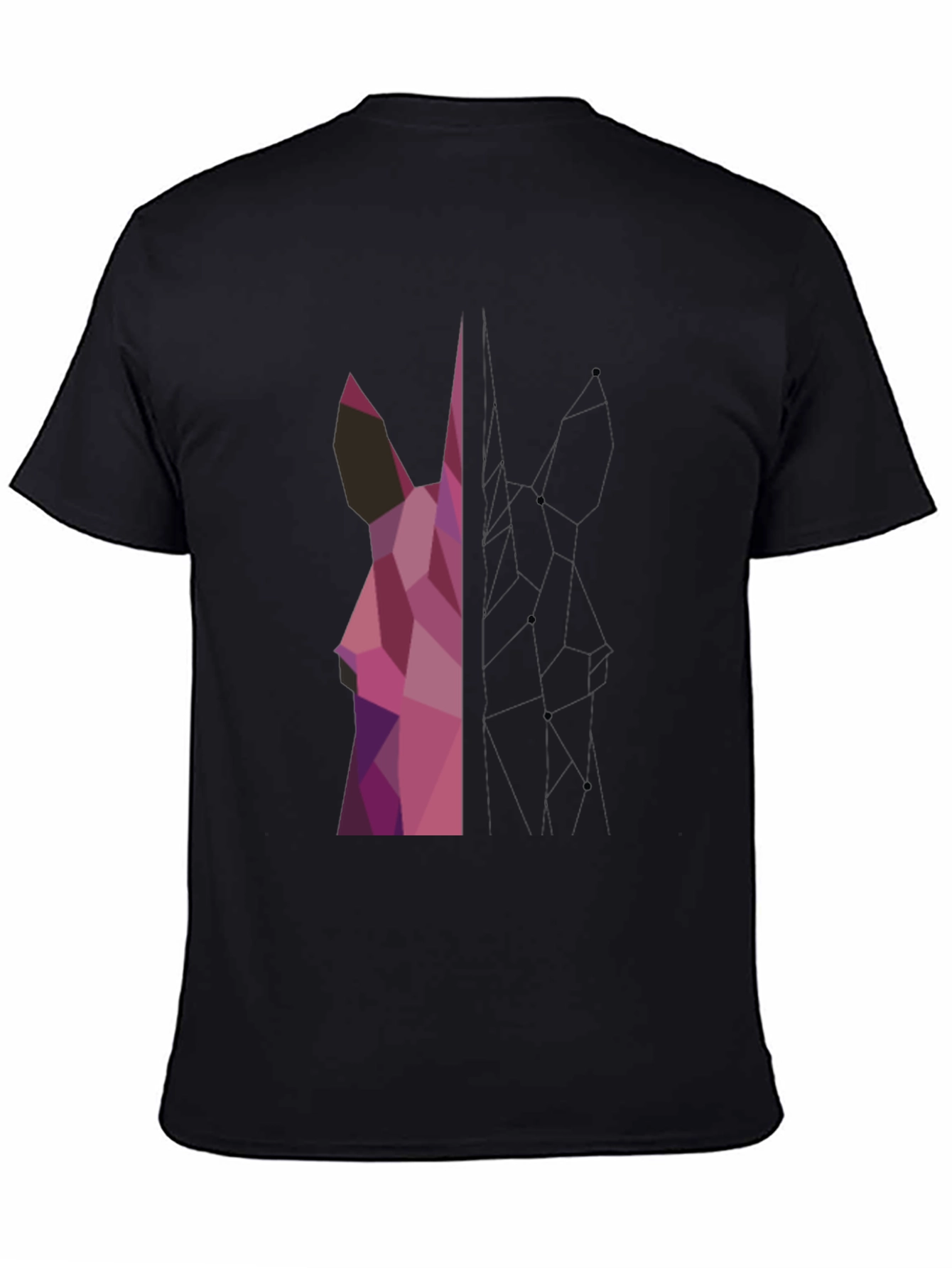Geometric Deer Graphic Tee - Modern Art Shirt