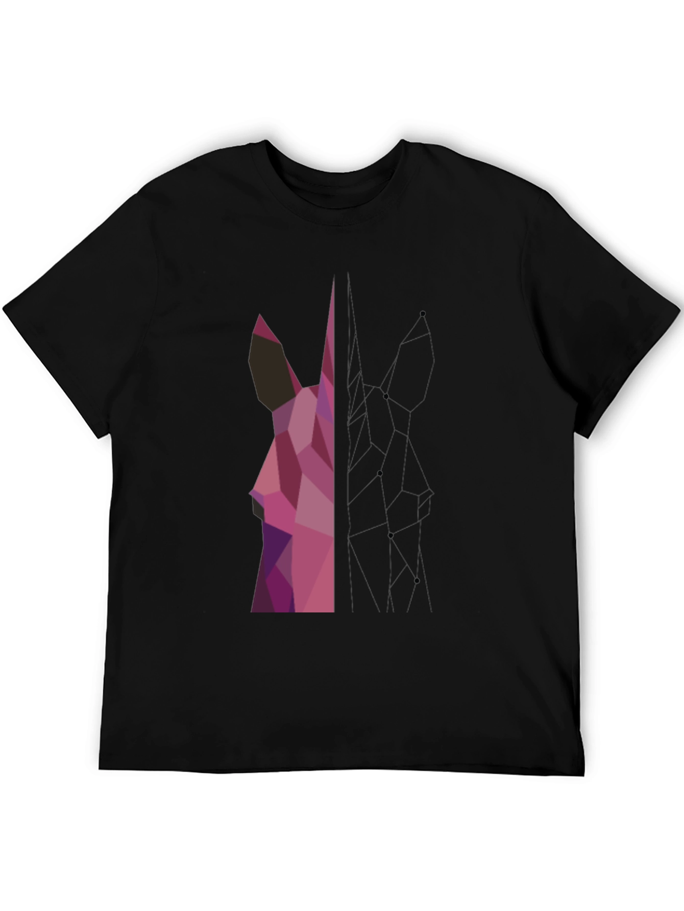 Geometric Deer Graphic Tee - Modern Art Shirt