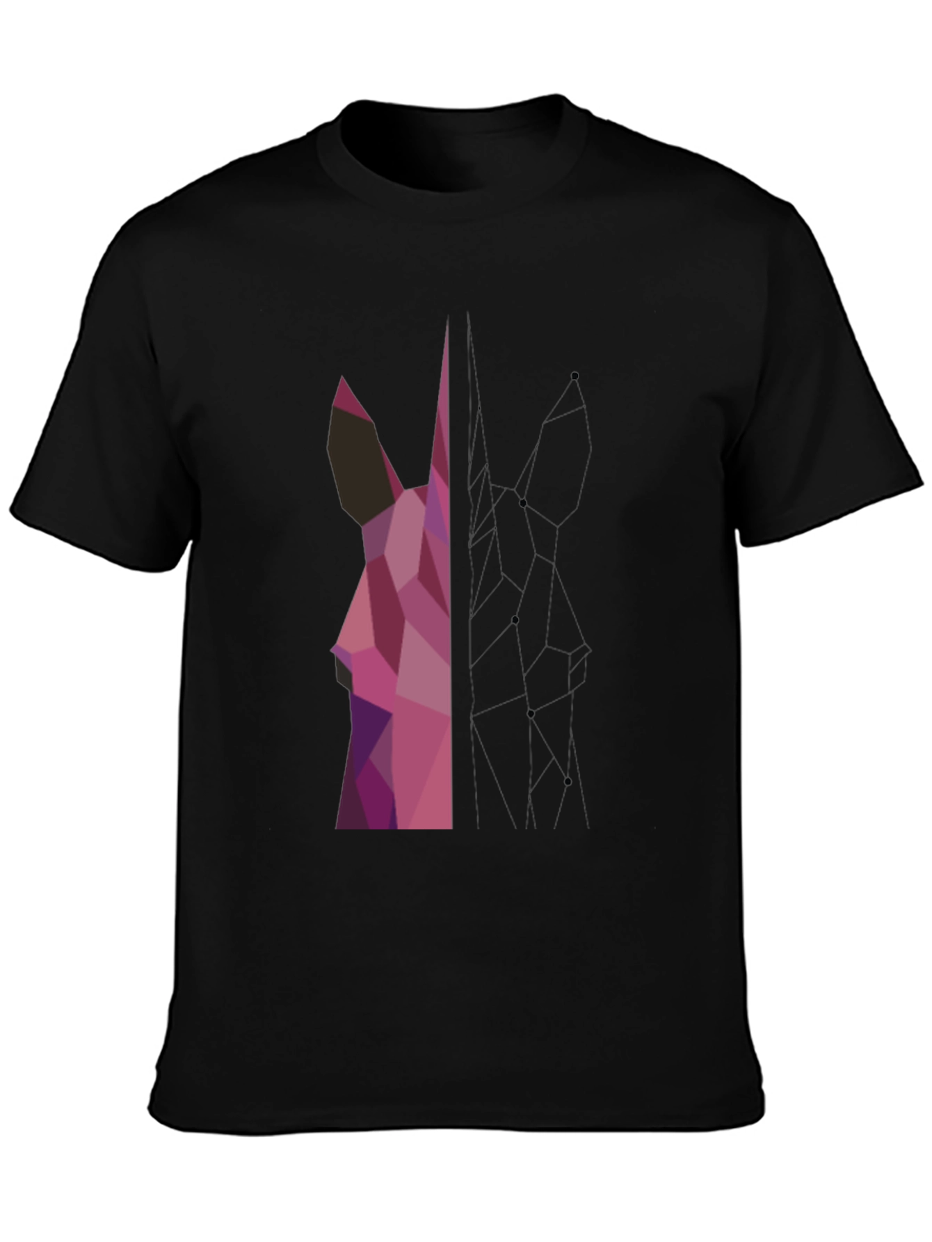 Geometric Deer Graphic Tee - Modern Art Shirt