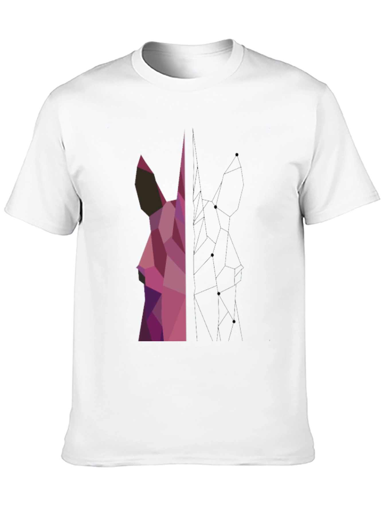 Geometric Deer Graphic Tee - Modern Art Shirt