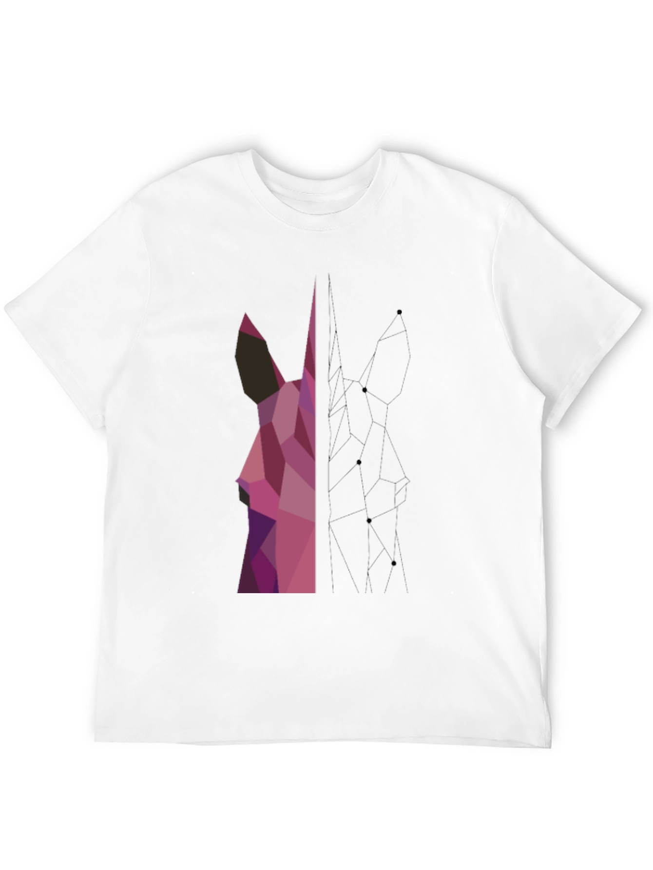 Geometric Deer Graphic Tee - Modern Art Shirt