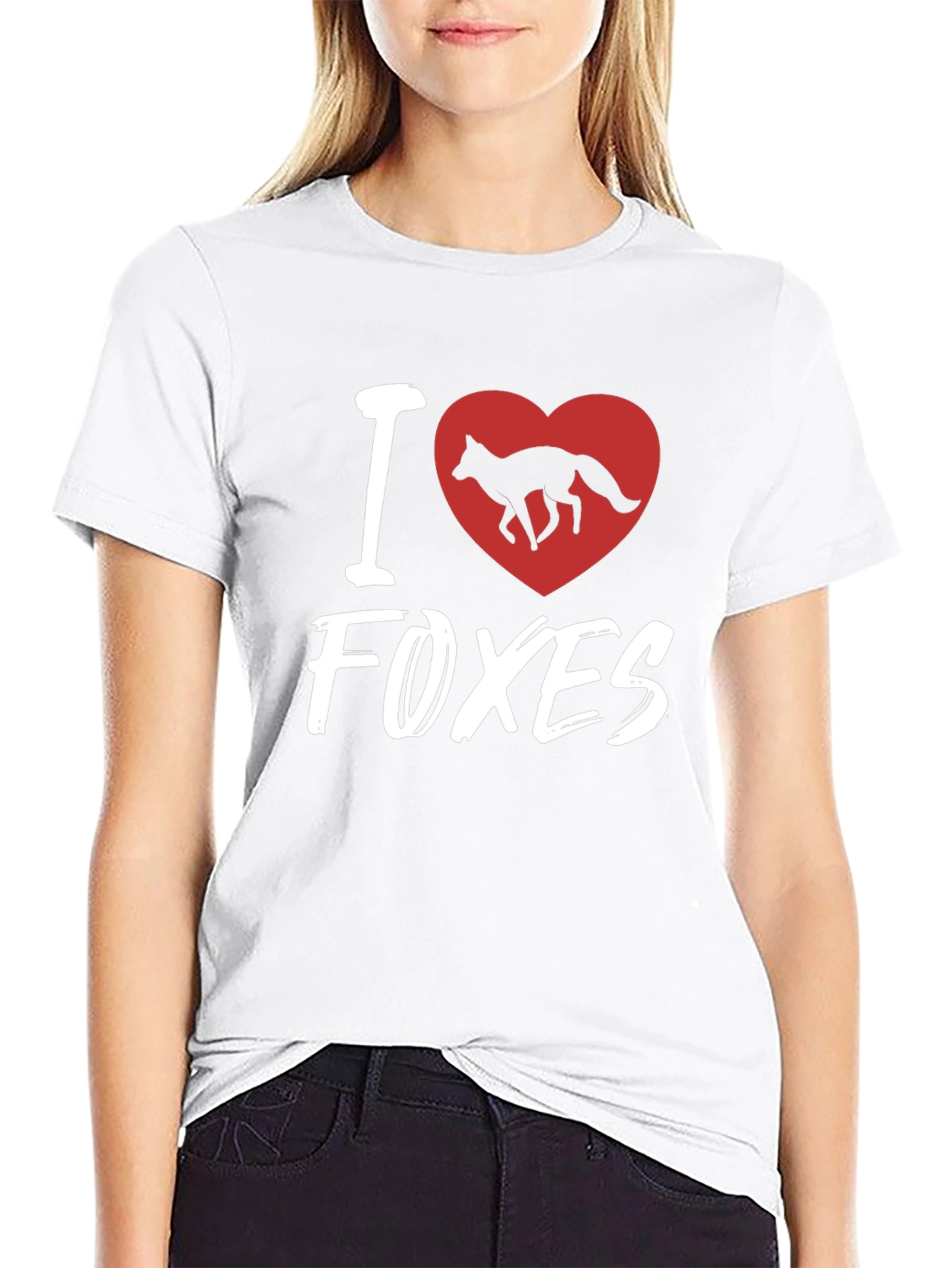 I Heart Foxes Black T-Shirt