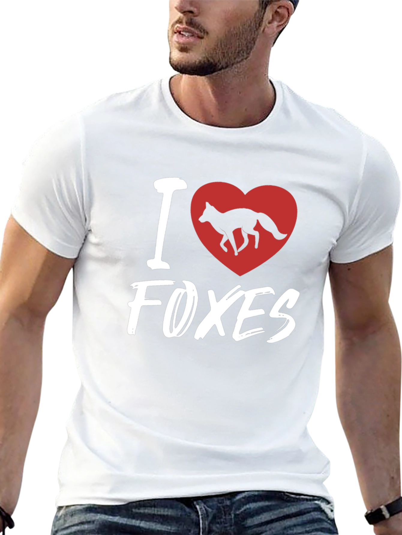 I Heart Foxes Black T-Shirt