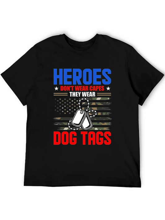 Heroes Dog Tags Graphic T-Shirt