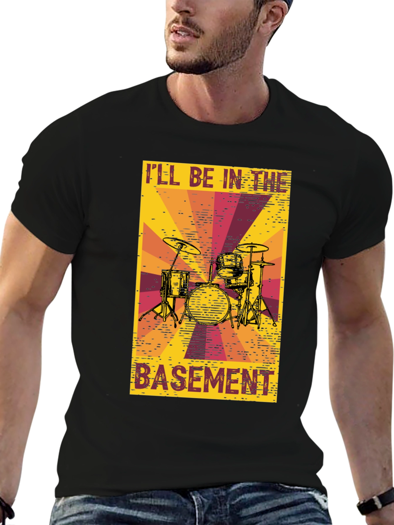 Ill Be In The Basement Drum Set T-Shirt