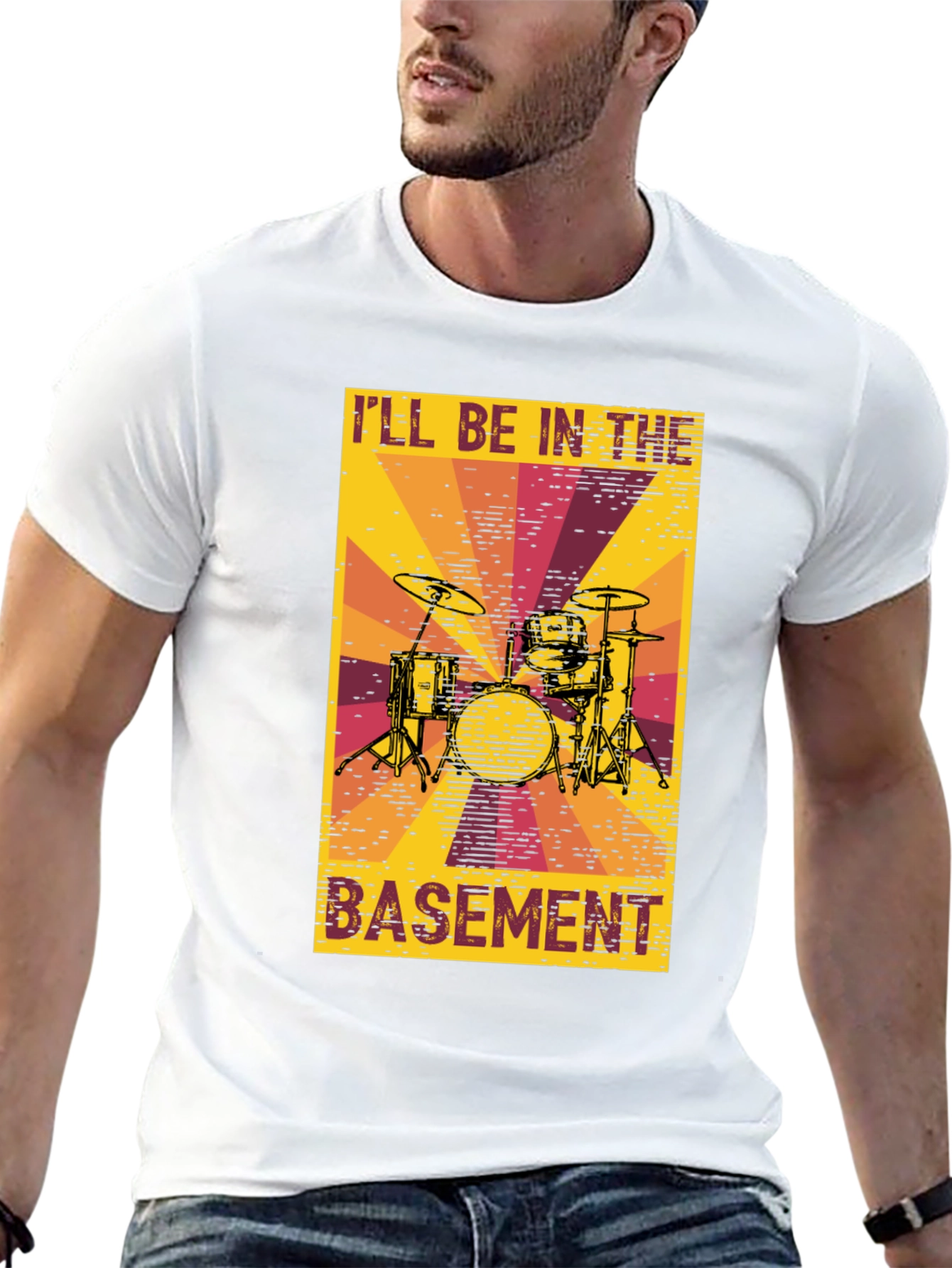 Ill Be In The Basement Drum Set T-Shirt