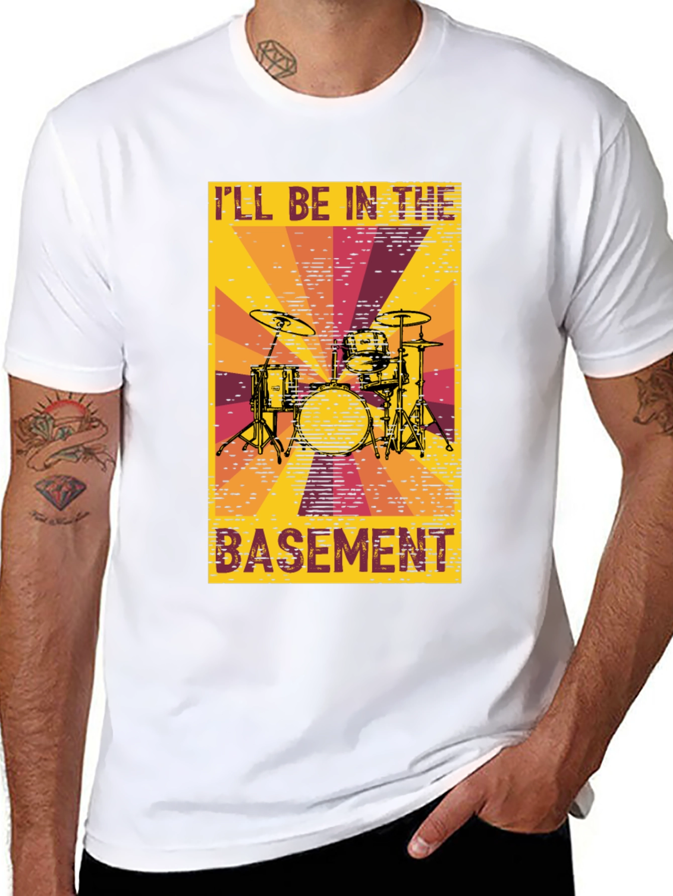 Ill Be In The Basement Drum Set T-Shirt