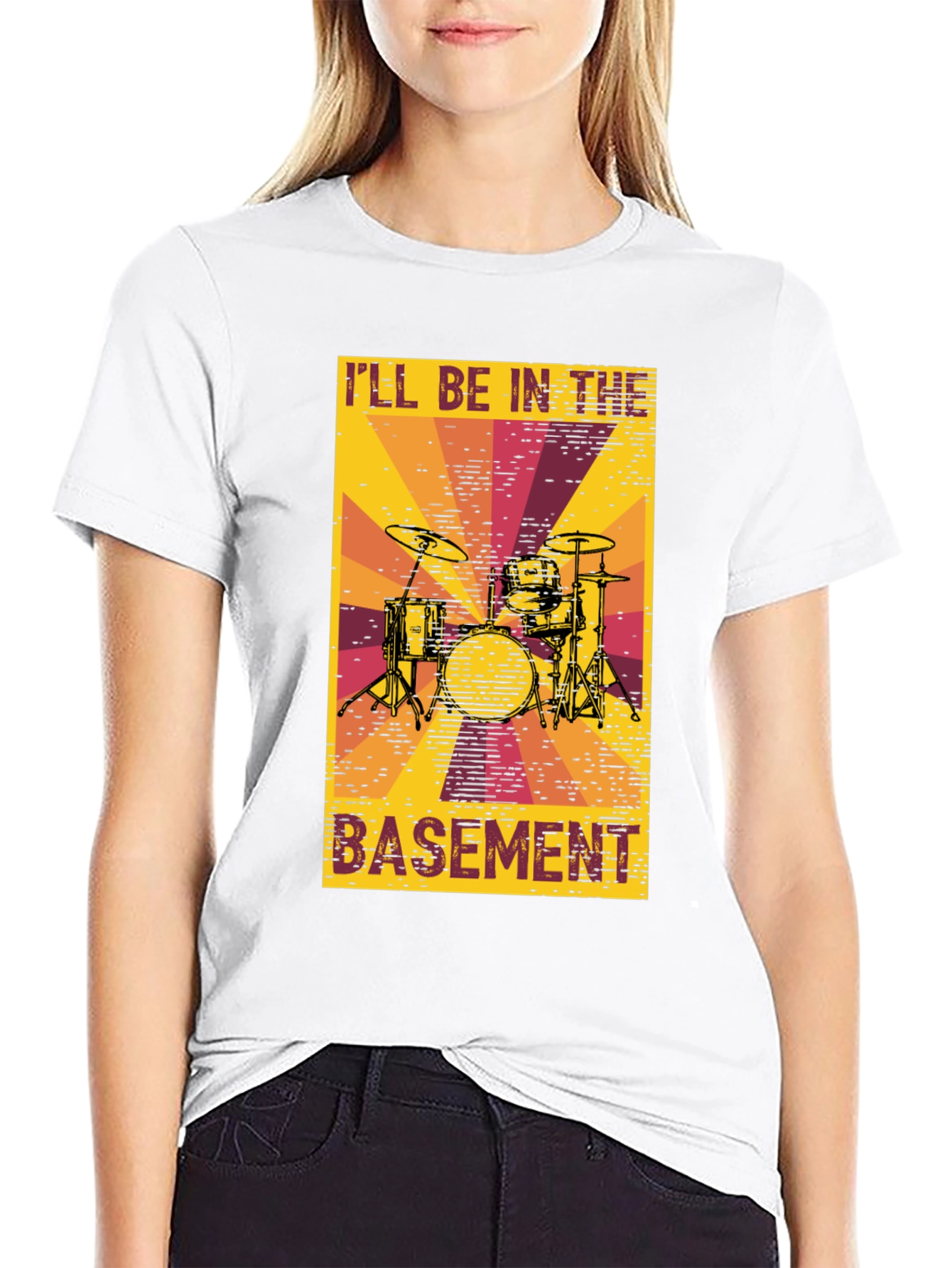 Ill Be In The Basement Drum Set T-Shirt