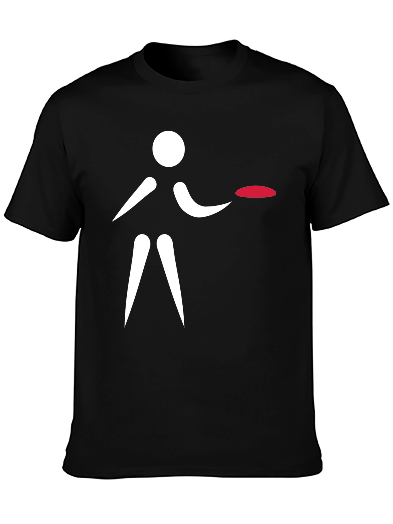 Frisbee Player Graphic T-Shirt - Black