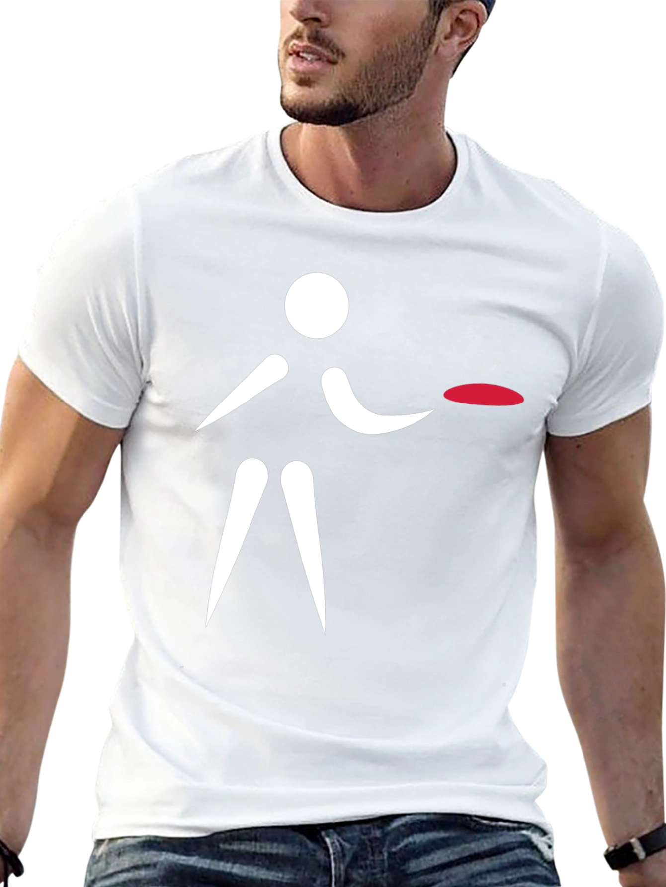 Frisbee Player Graphic T-Shirt - Black