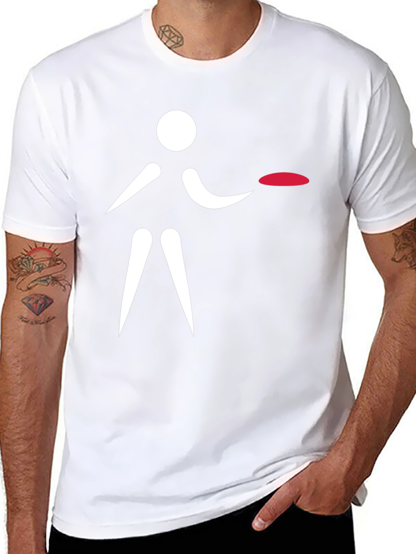 Frisbee Player Graphic T-Shirt - Black
