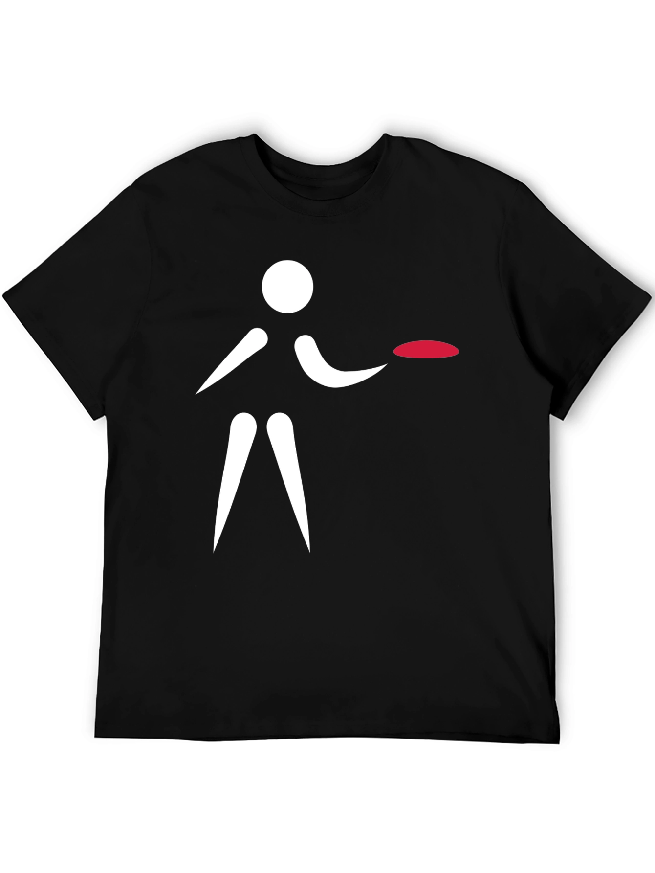 Frisbee Player Graphic T-Shirt - Black