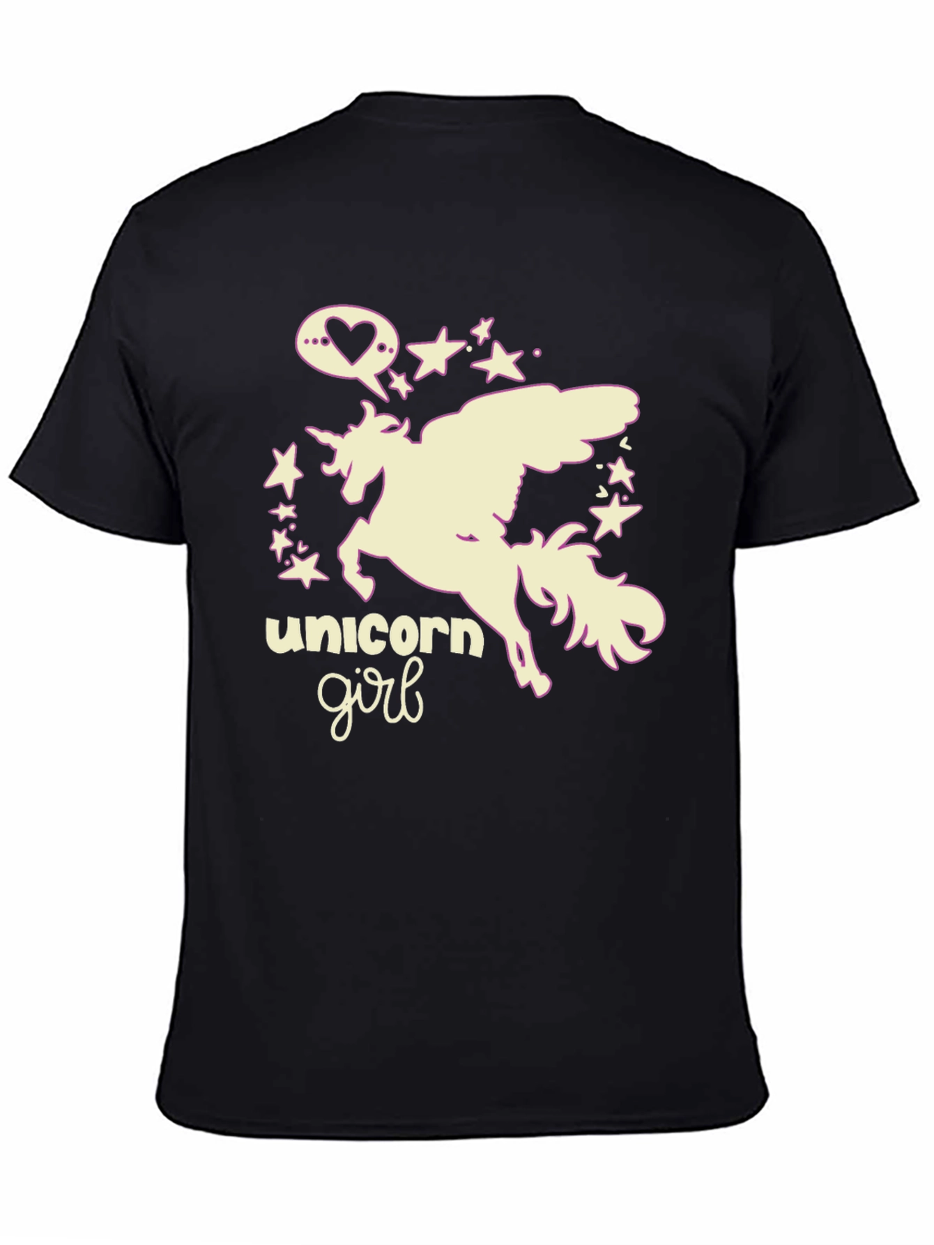 Unicorn Girl Black Graphic Tee