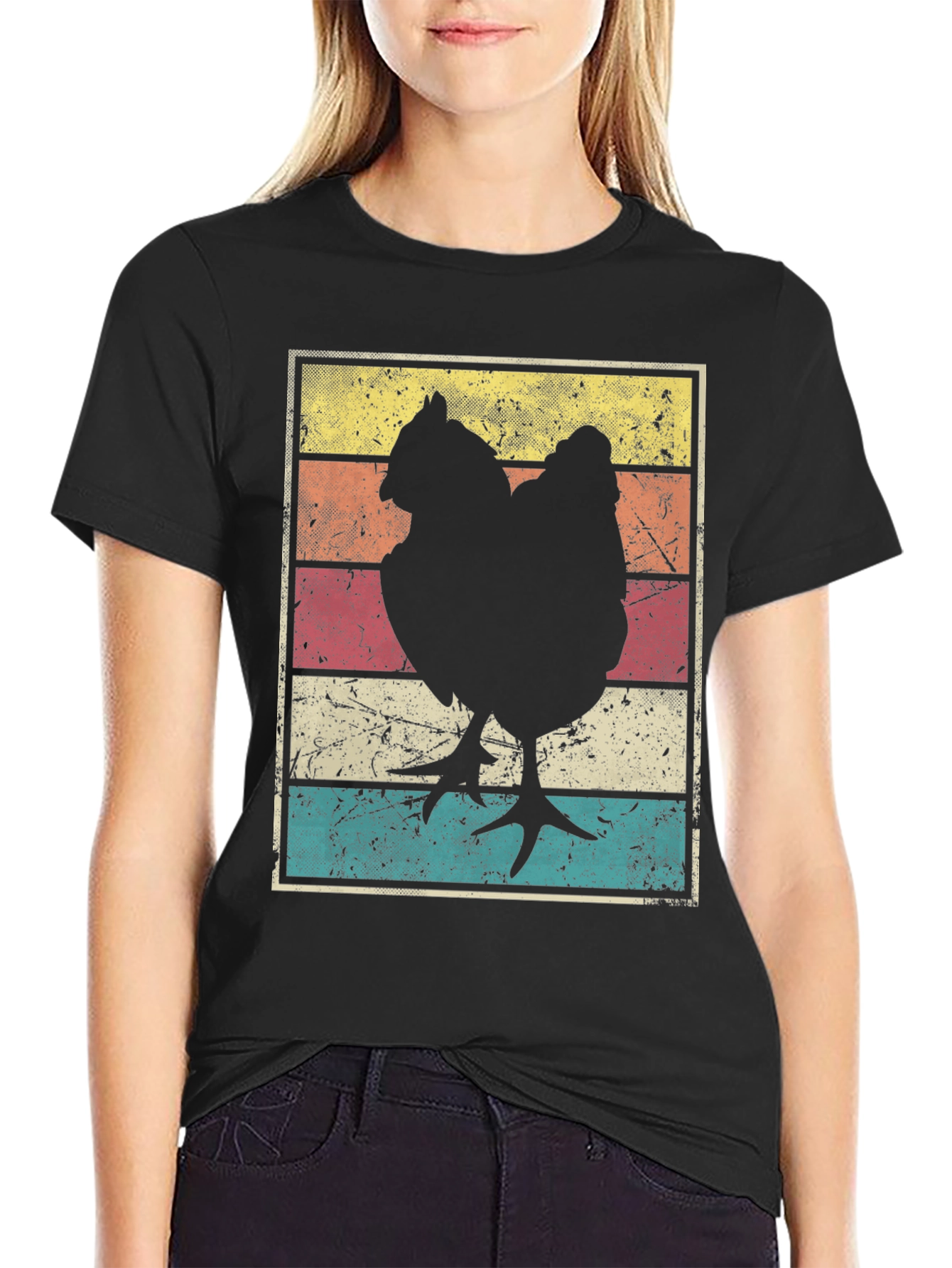 Retro Chicken Graphic Tee - Farm Life Style