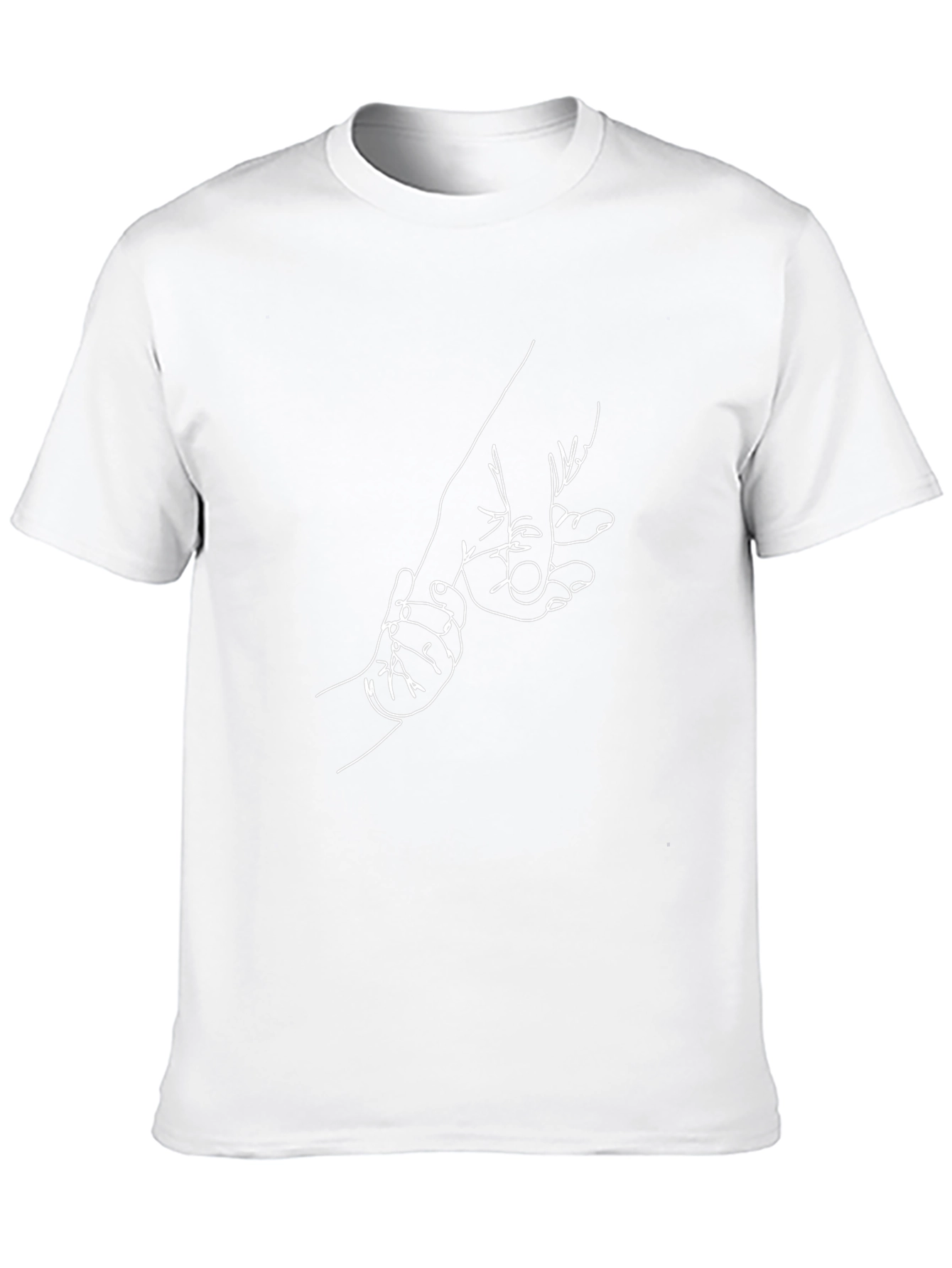 Minimalist Hand-in-Hand Black Graphic Tee