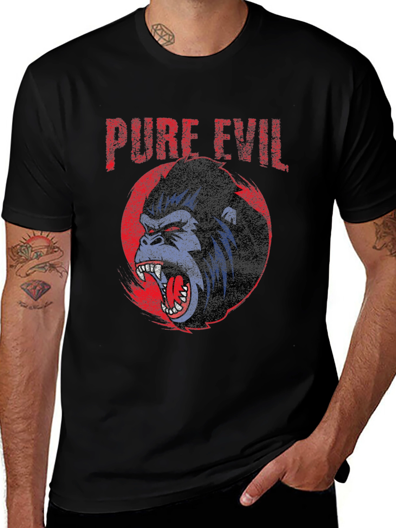 Pure Evil Gorilla Graphic T-Shirt