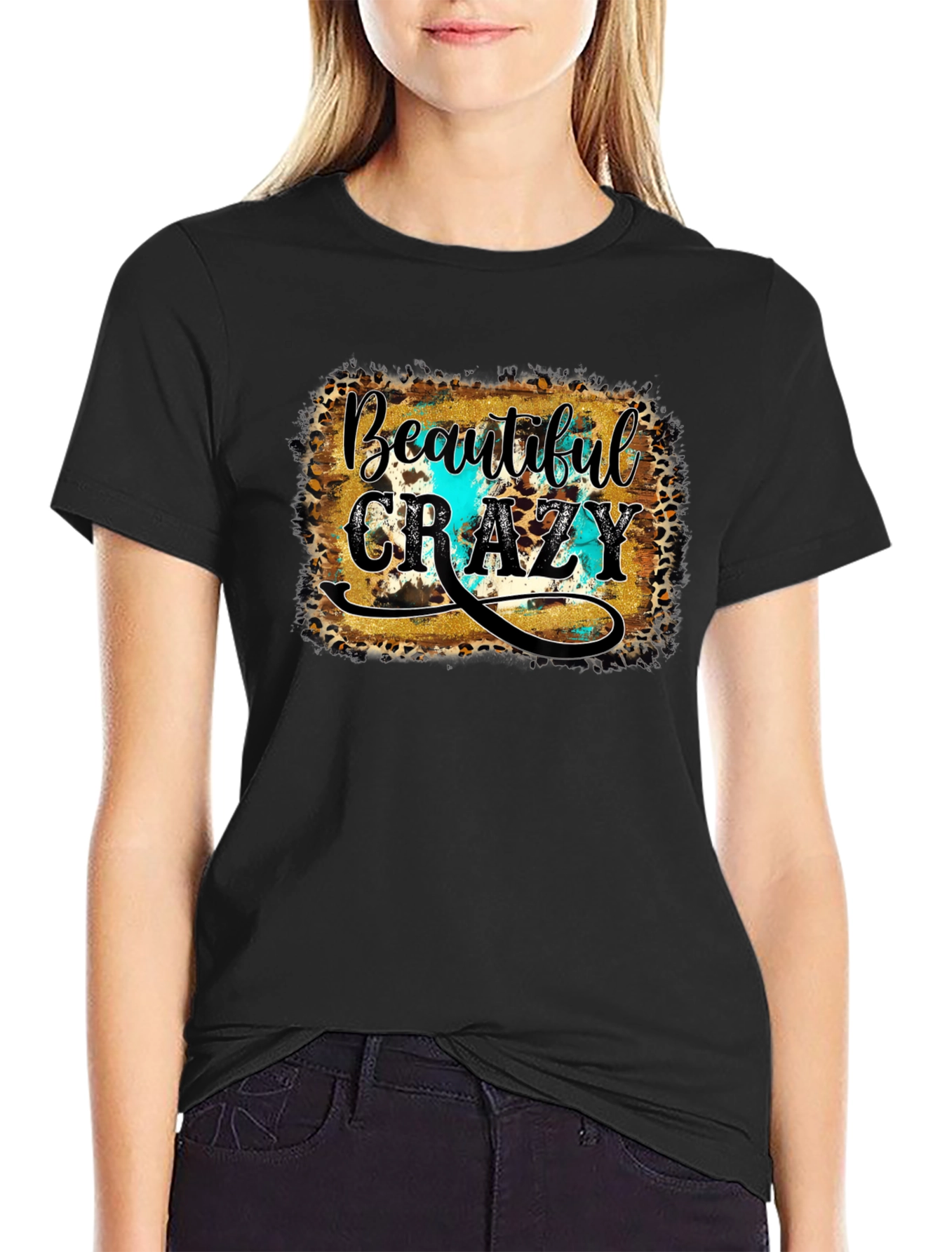 Beautiful Crazy Graphic Tee - Unisex Black T-Shirt
