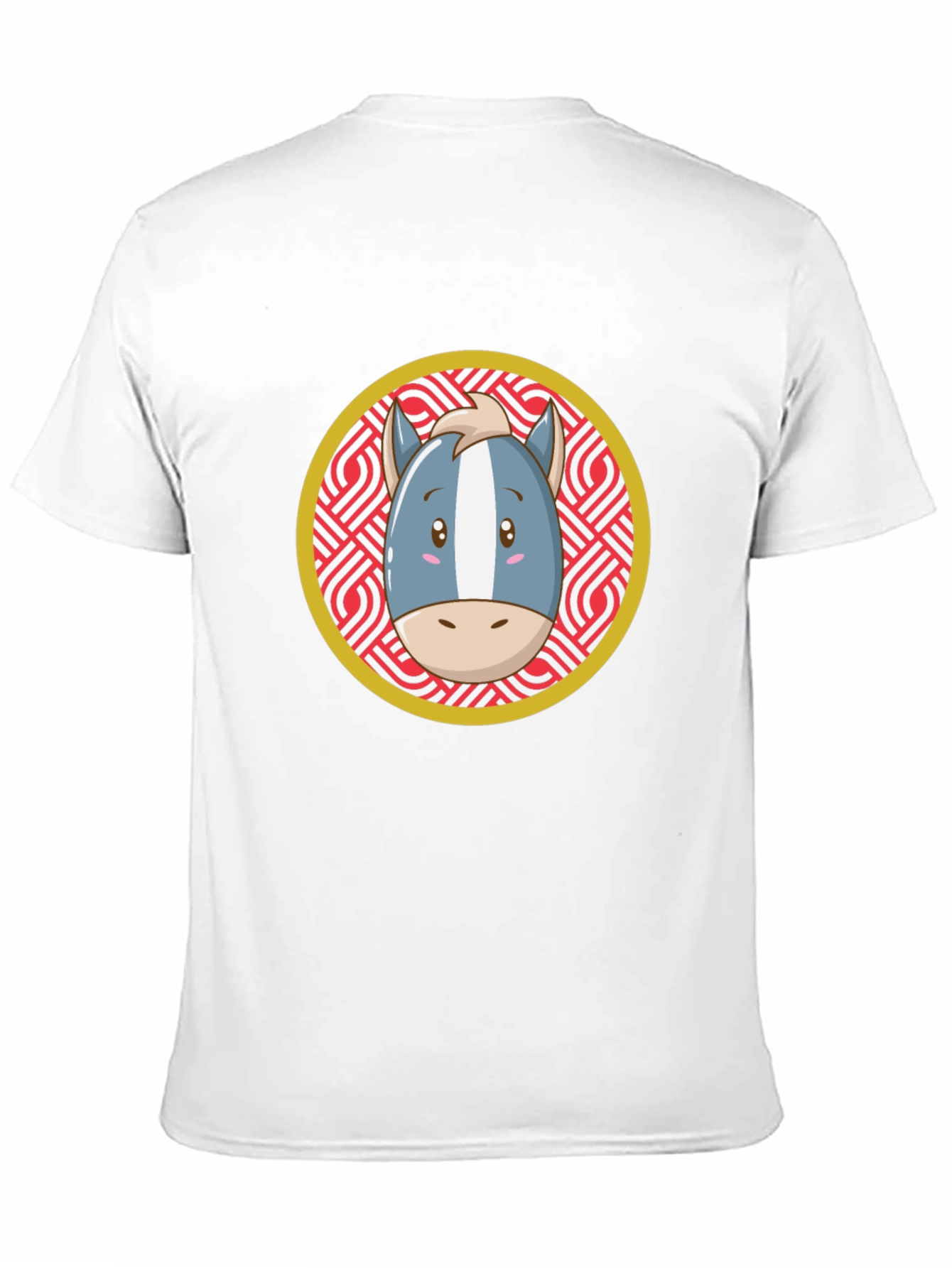 Cartoon Horse Graphic Tee - Black T-Shirt
