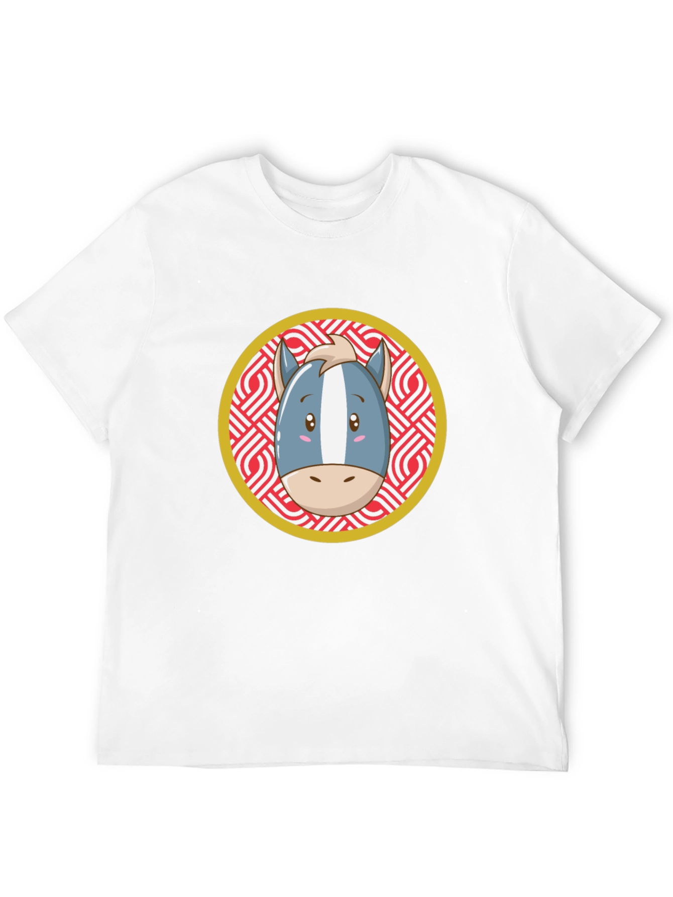 Cartoon Horse Graphic Tee - Black T-Shirt