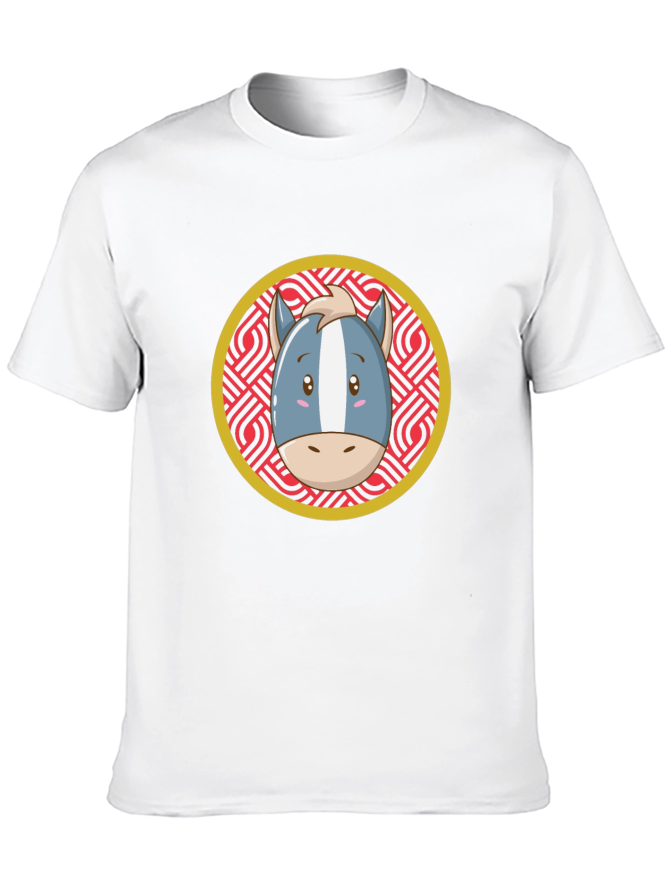 Cartoon Horse Graphic Tee - Black T-Shirt
