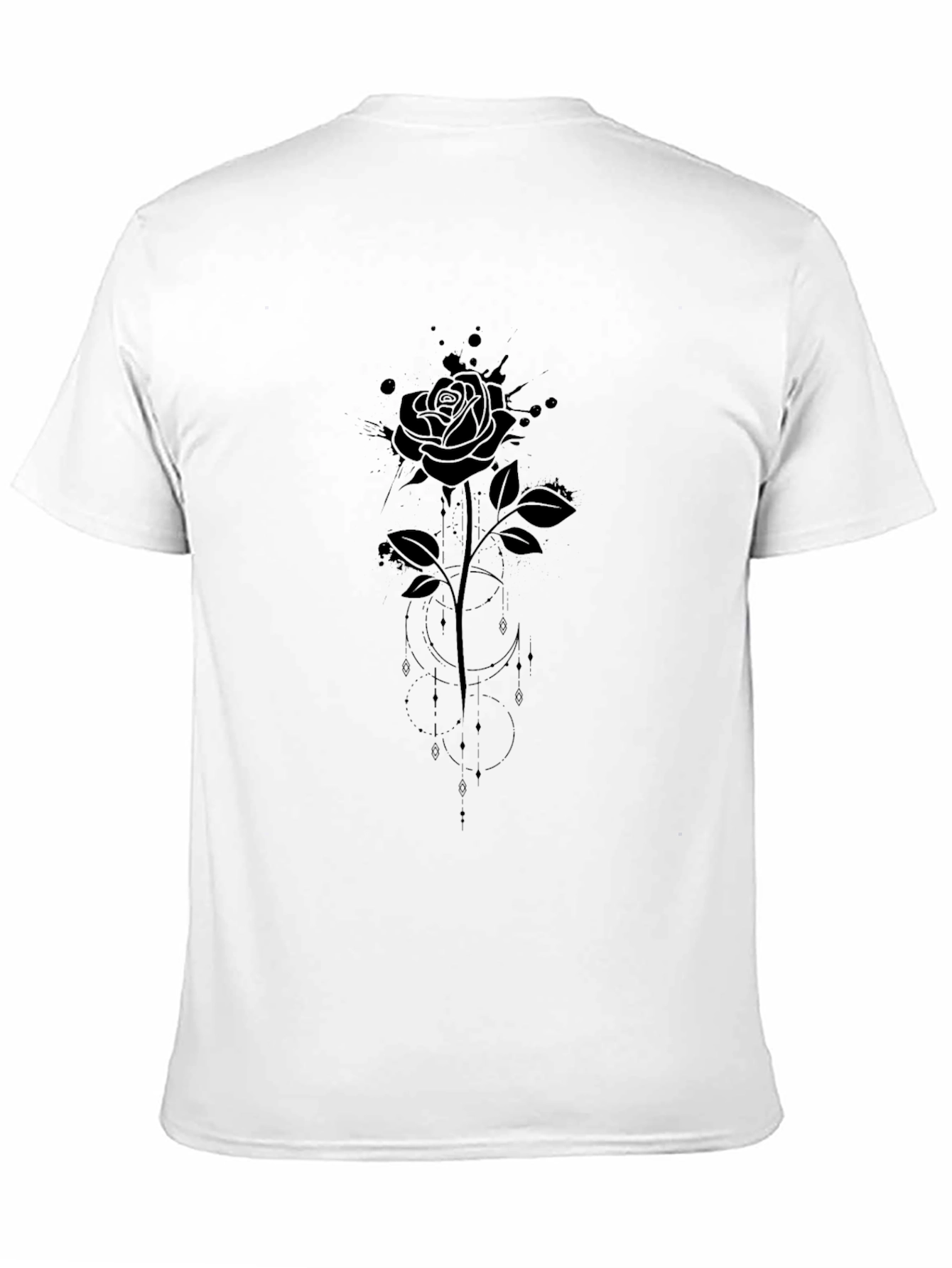 Rose Graphic Tee - Black Cotton T-Shirt