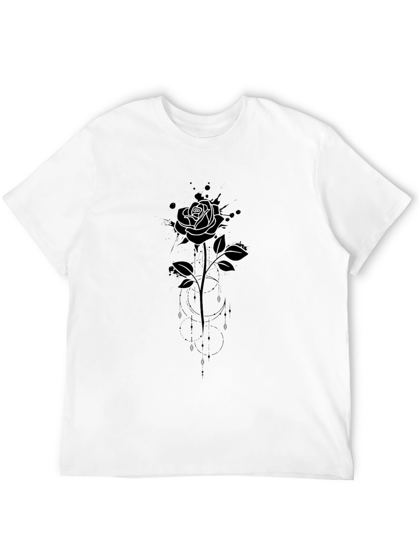 Rose Graphic Tee - Black Cotton T-Shirt