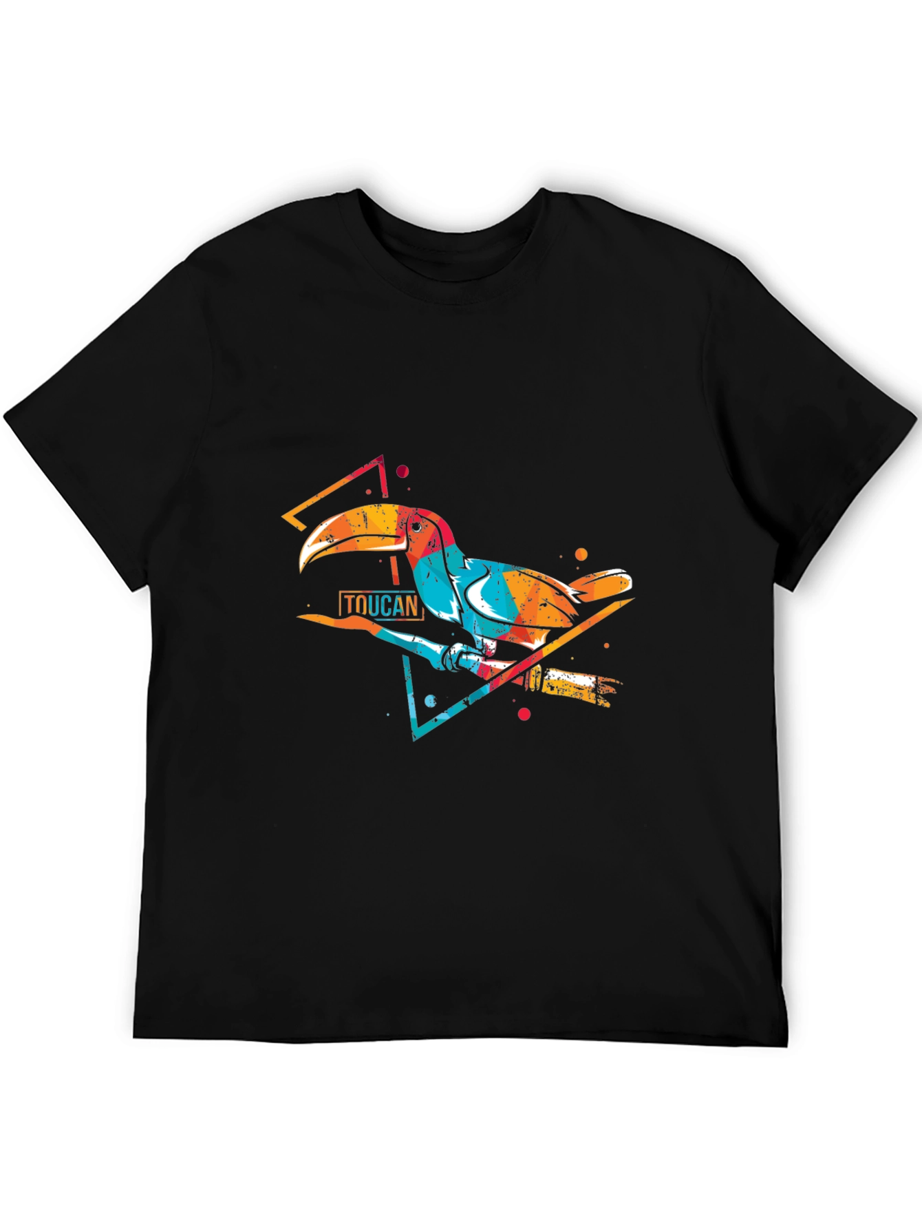 Vibrant Toucan Graphic Print Crew Neck T-Shirt