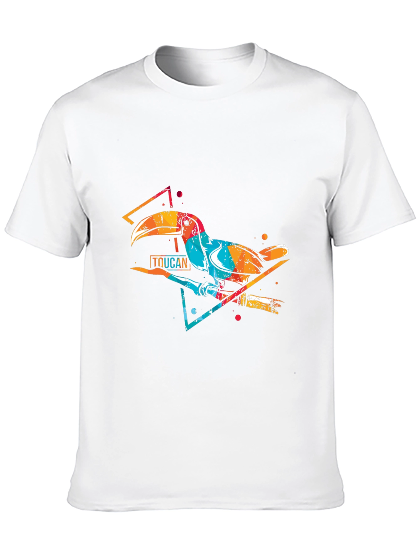 Vibrant Toucan Graphic Print Crew Neck T-Shirt