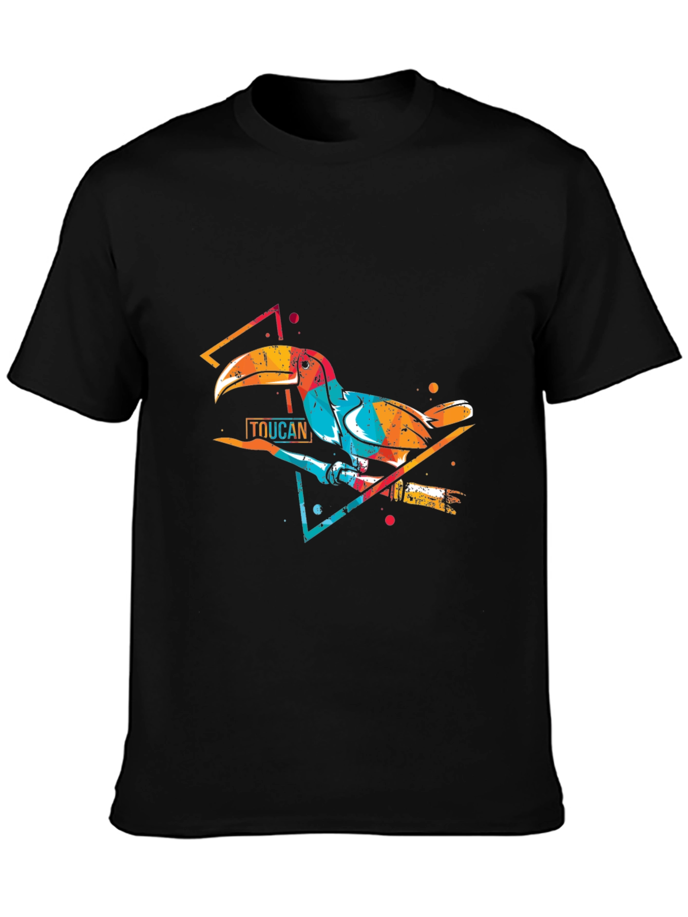 Vibrant Toucan Graphic Print Crew Neck T-Shirt